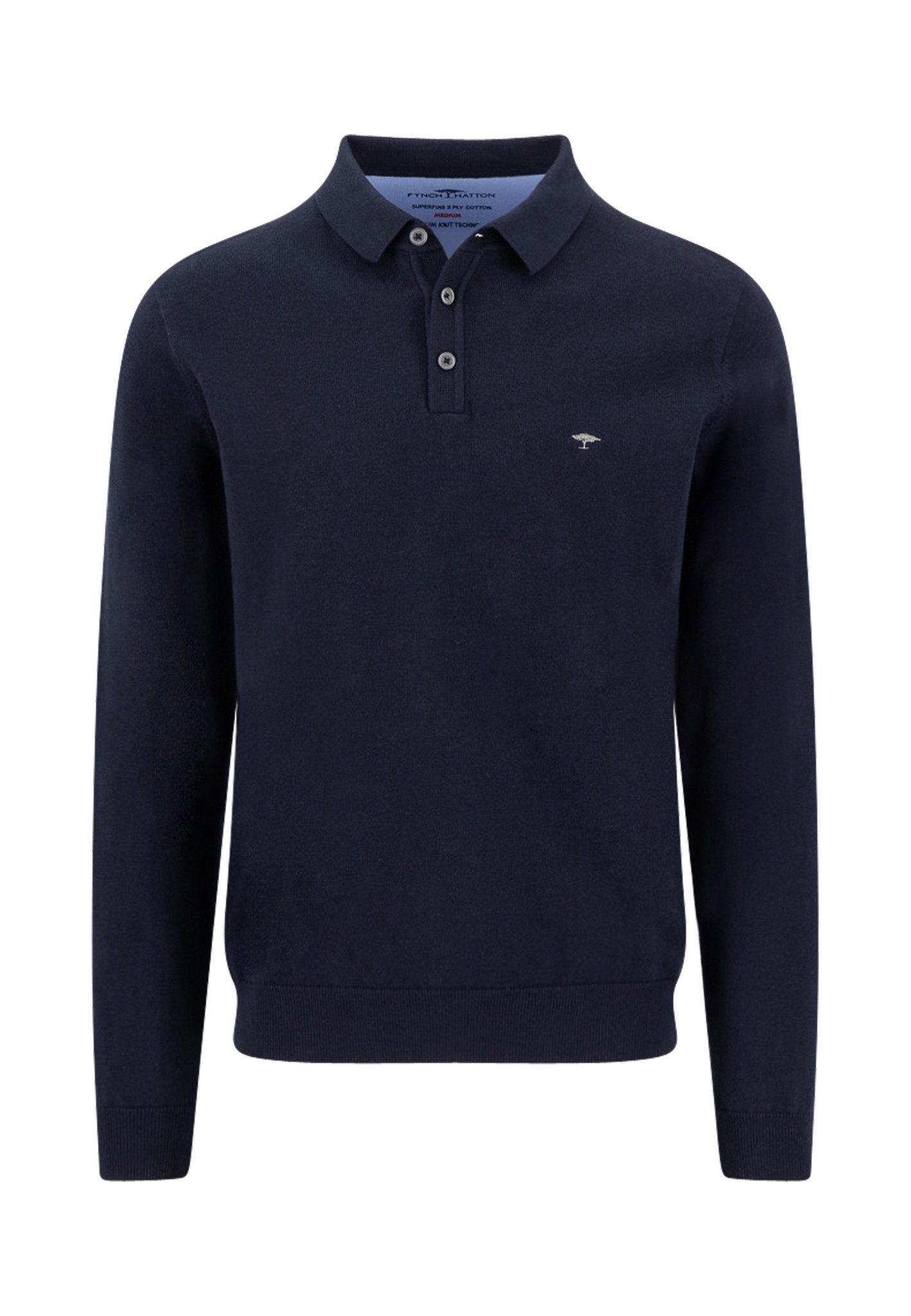 FYNCH-HATTON Polokragenpullover Langarm, aus Baumwolle