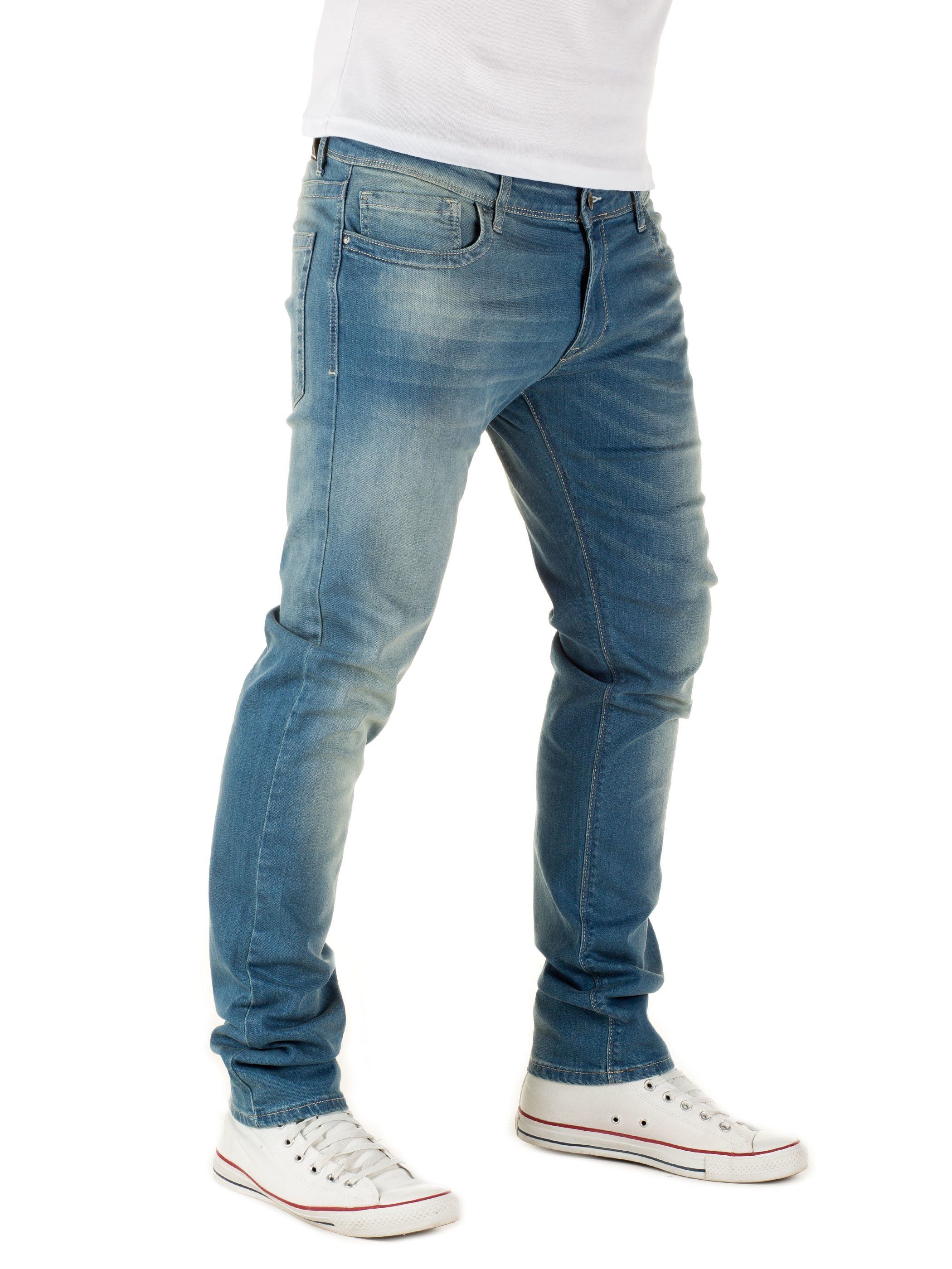 WOTEGA Slim-fit-Jeans WOTEGA - (blue Herren Blau Jeans Pete 5-Pocket-Style Jeans 184215) mirage Stretchanteil mit