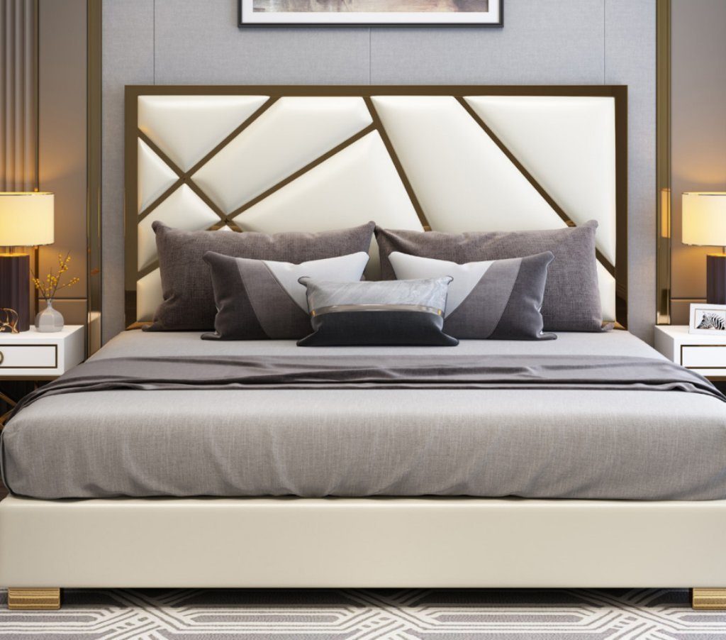 JVmoebel Bett, Bett Polster Design Hotel Zimmer Luxus Schlaf Doppel Betten