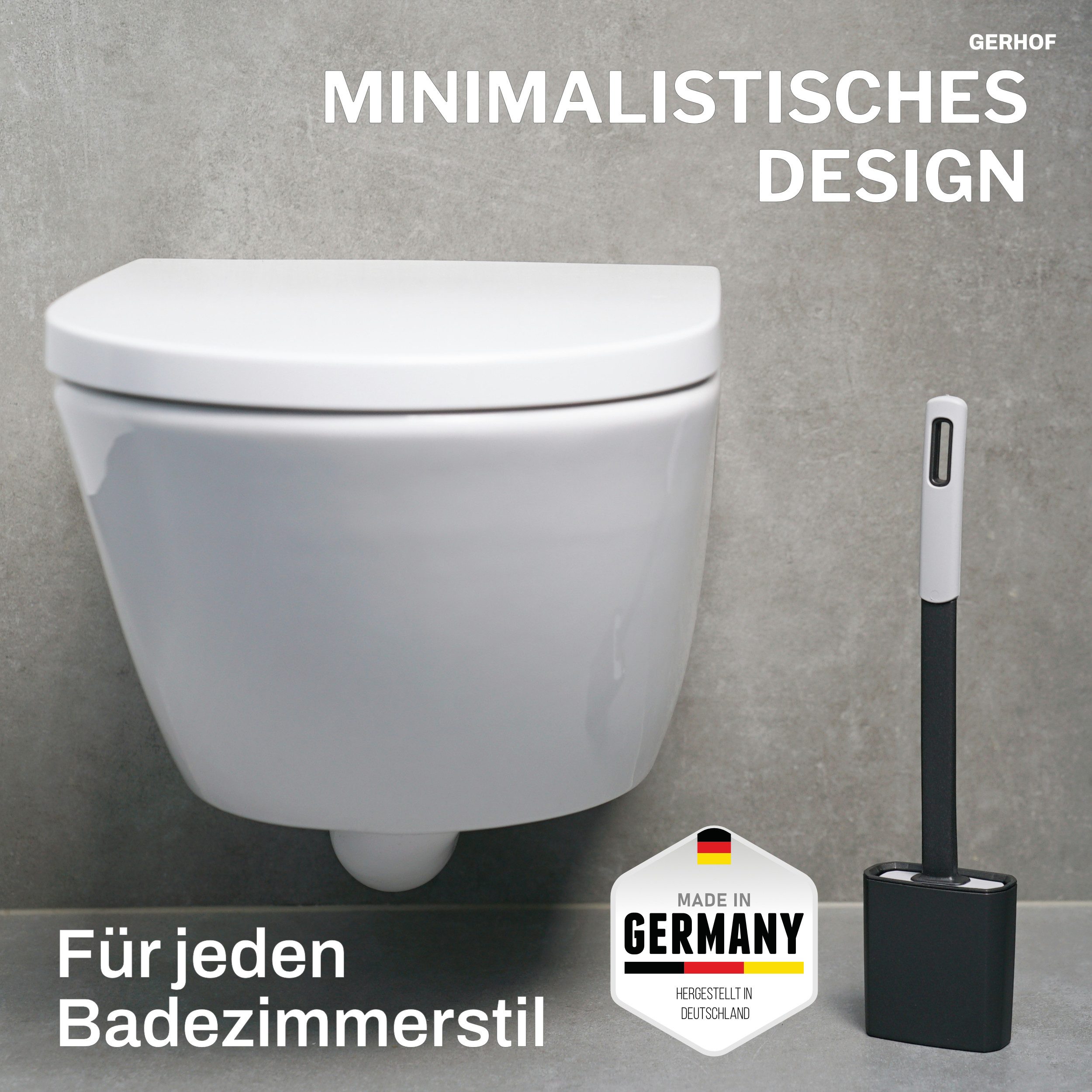 GERHOF WC-Reinigungsbürste WC Bürstengarnitur, Silikon Bürsten, Badezimmer, Toilettenbürste, (1-tlg) – Bild 4 von 5