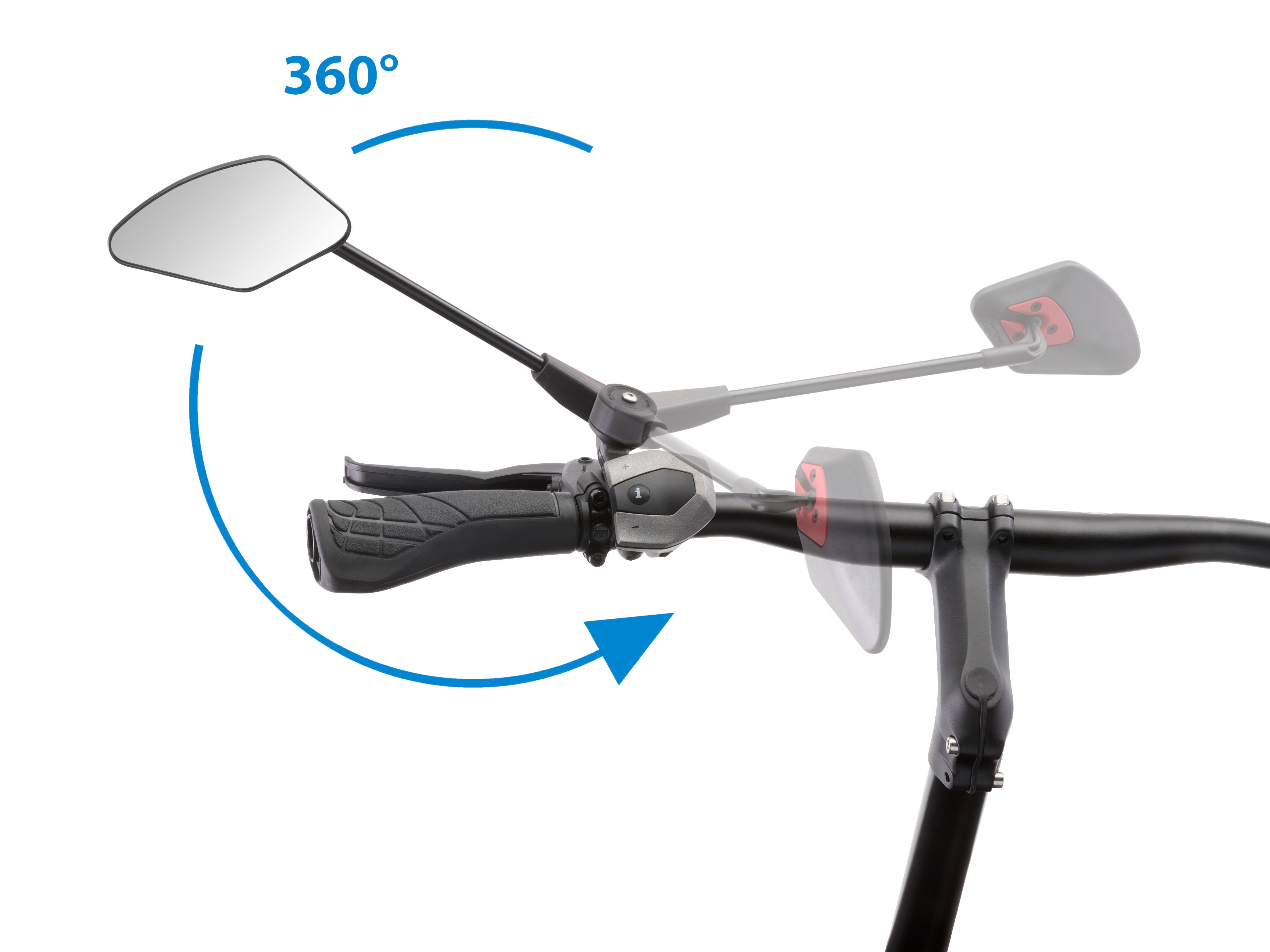 WEICON Fahrradspiegel Krampe Fahrradspiegel KF Cross Typ A mittlere Aussenklemmung