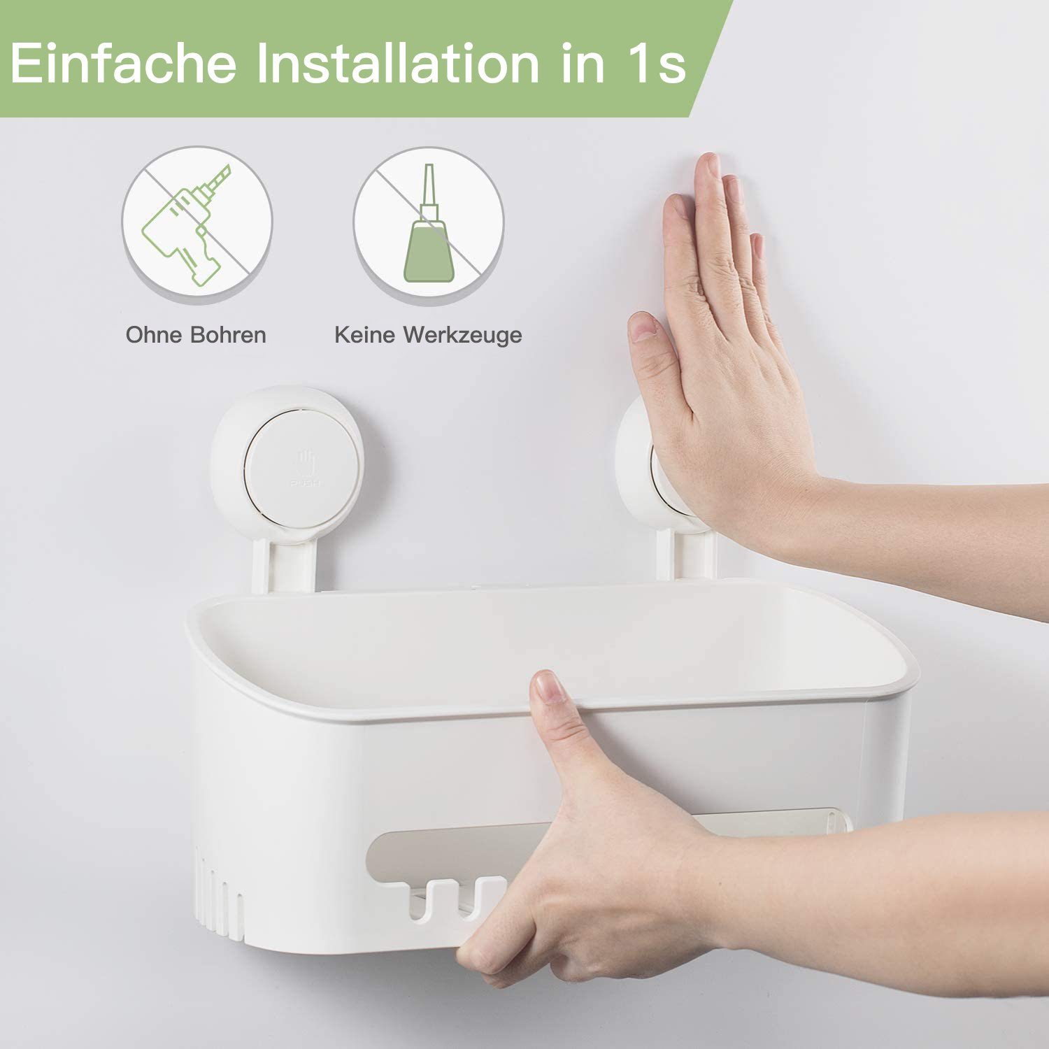 Elegear Duschkorb Saugnapf Duschablage Badezimmer, (1 St), Saugnapf ohne Bo günstig online kaufen