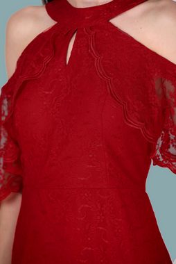 Modabout Abendkleid Damen Abendkleid Midikleid mit Spitzendetails - NELB0588D5153KRZ (1-tlg)