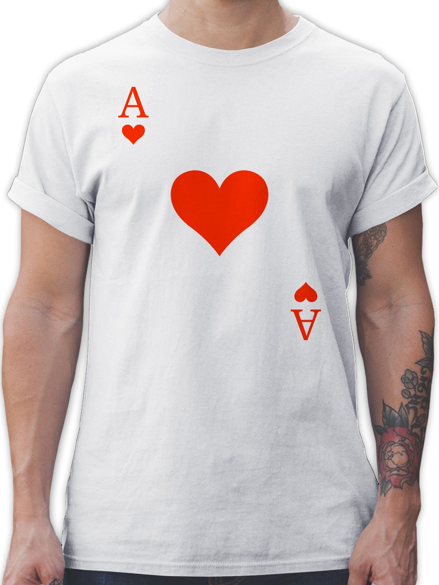 T-Shirt Herz Ass Kartenspiel Karneval Kostüm I Ace of Hearts