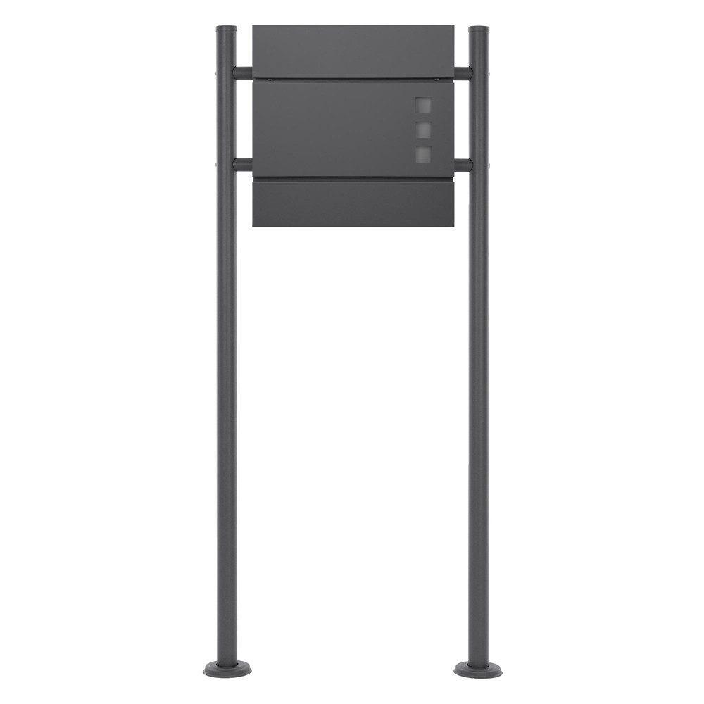 ML-DESIGN Standbriefkasten Wandbriefkasten Briefkasten Postkasten mit Zeitungsfach inkl. Standfuß, Briefkastenanlage mit Standfuß Anthrazit 120 cm Mailbox mit Pfosten