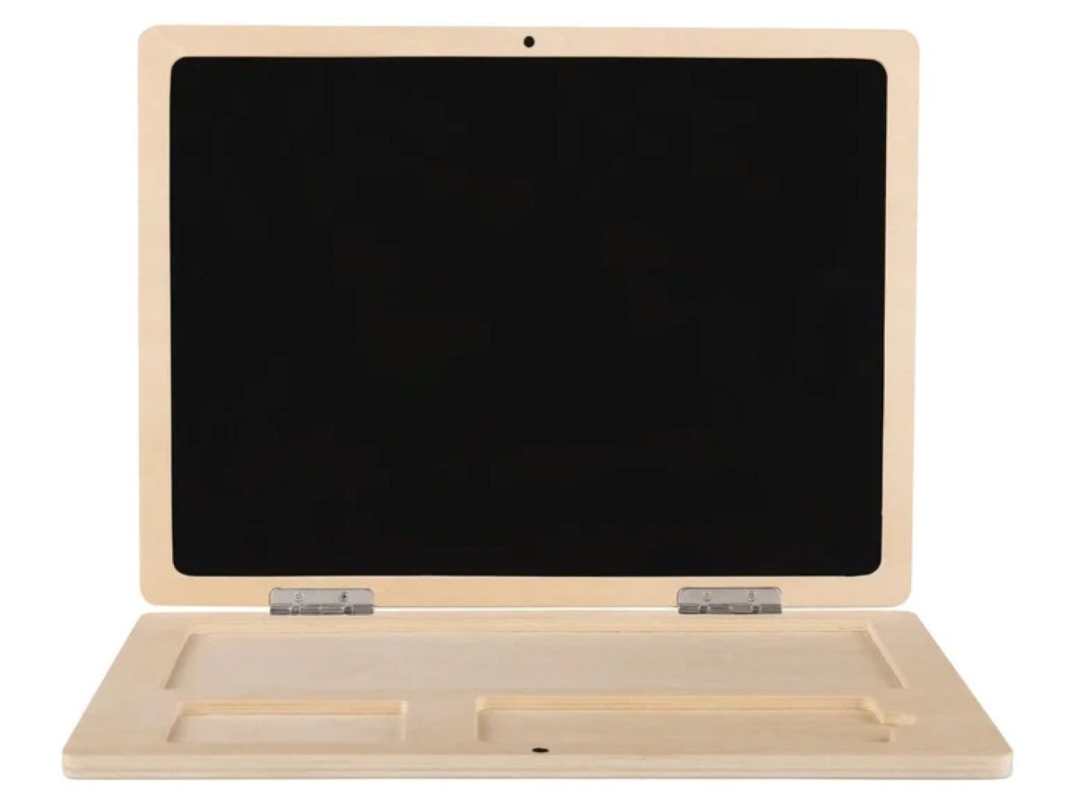 Playtive Lernspielzeug Holzlaptop 84-tlg Tafel magnetische Buchstaben Zahle günstig online kaufen