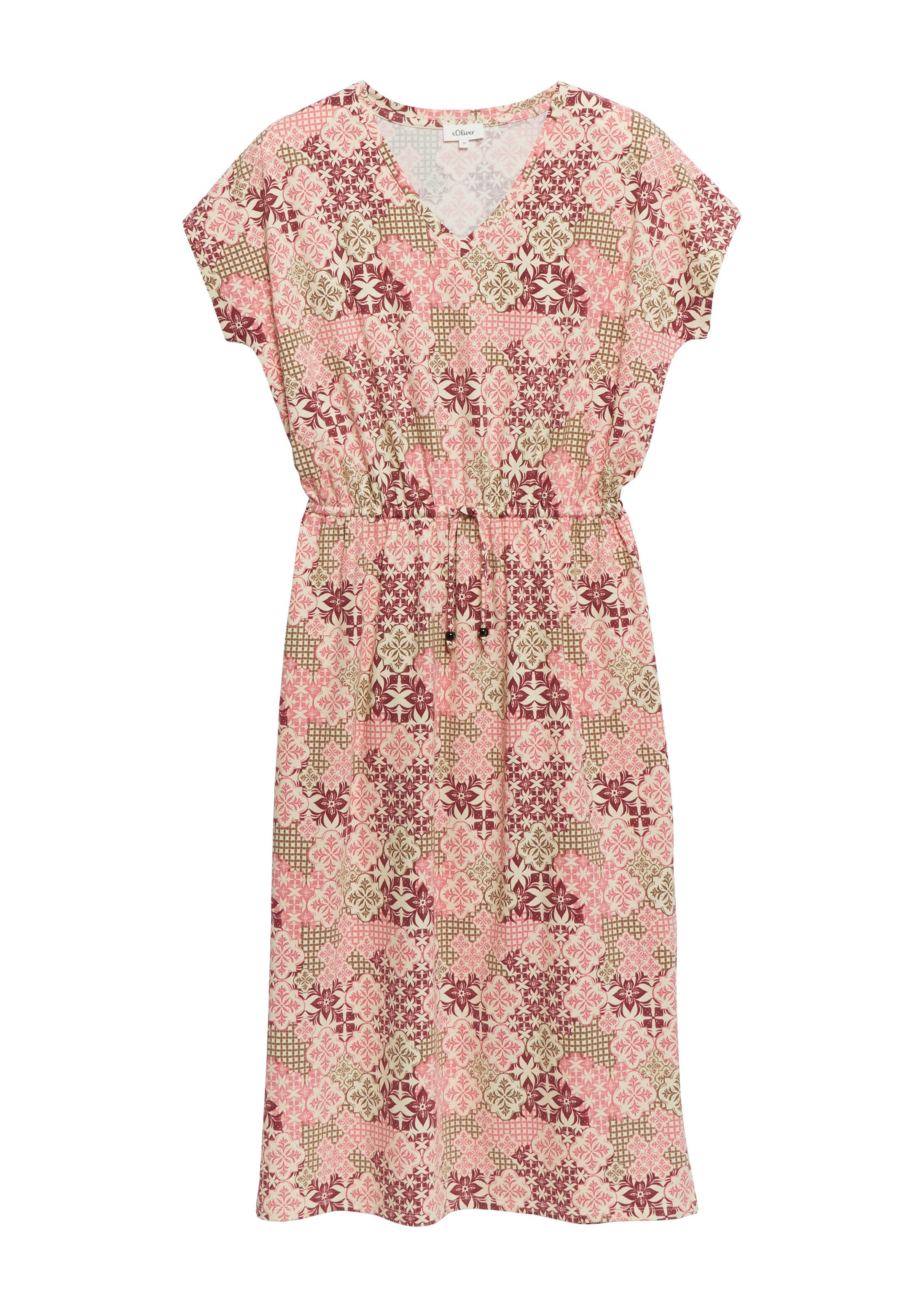 s.Oliver Midikleid Kleid Jerseykleid in Midilänge mit Tunnelzug