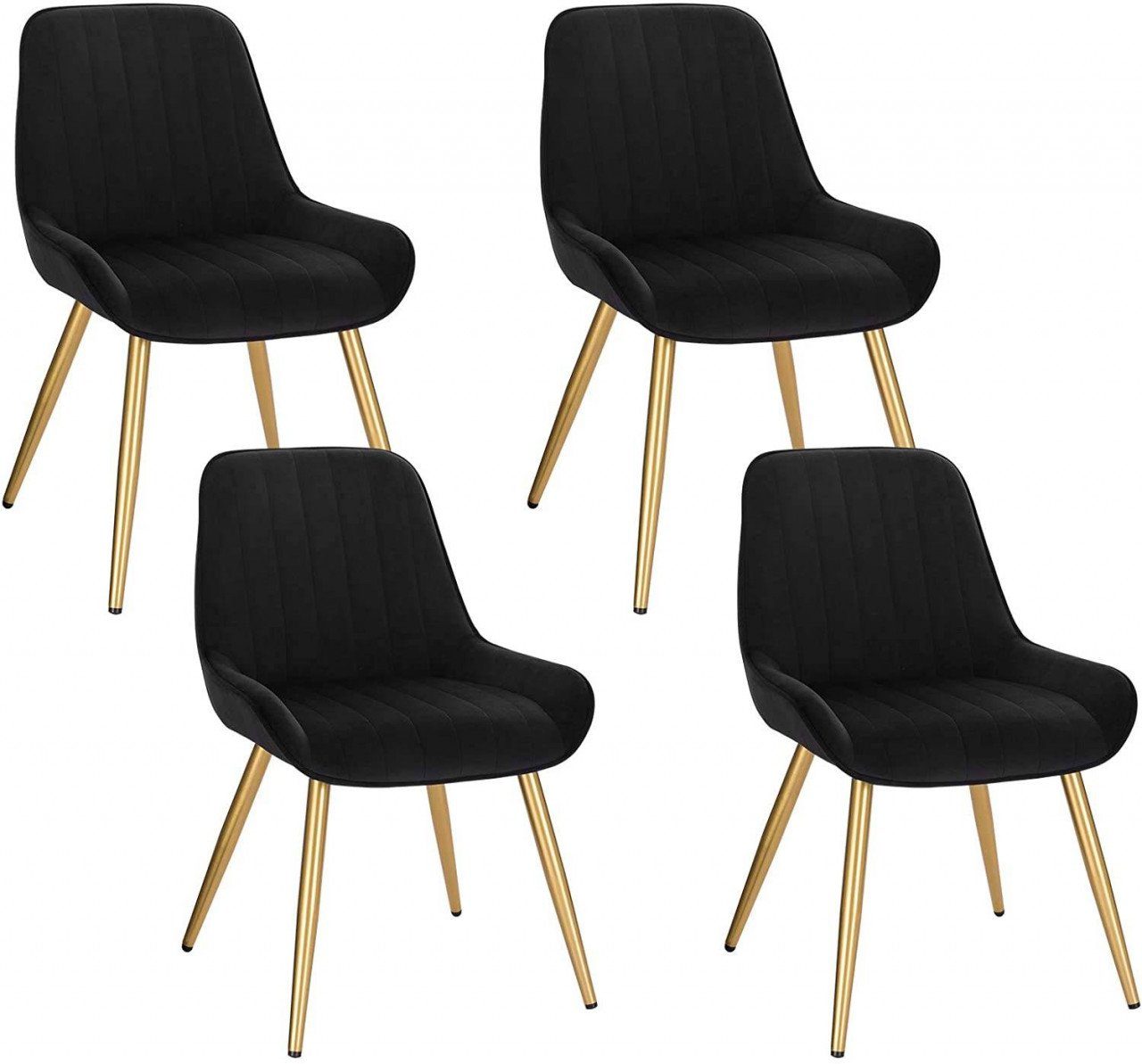 EUGAD Esszimmerstuhl (4 St), Retro, Sitzfläche aus Samt, mit Metallbeine günstig online kaufen