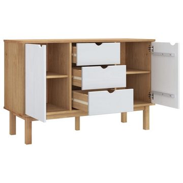 vidaXL Sideboard Sideboard OTTA Braun&Weiß 113,5x43x73 cm Massivholz Kiefer (1 St)