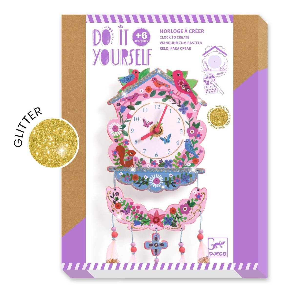 DJECO Kreativset DIY: Wanduhr Kuckuck Bastelset für Kinder