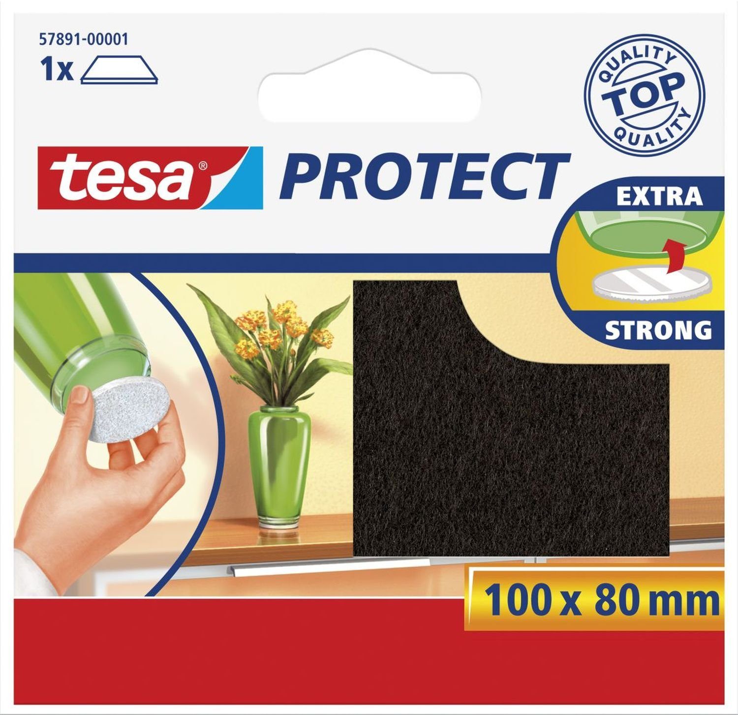 tesa x braun Protect rechteckig Kugelschreiber tesa 100 Filzgleiter 80mm