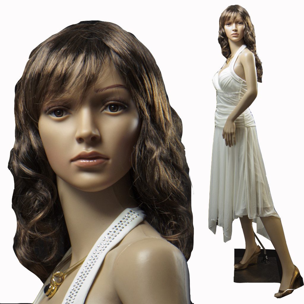 Eurohandisplay Schneiderpuppe Schaufensterpuppe weiblich mit 2 Kopfen und Perücken gratis, Sehr schick