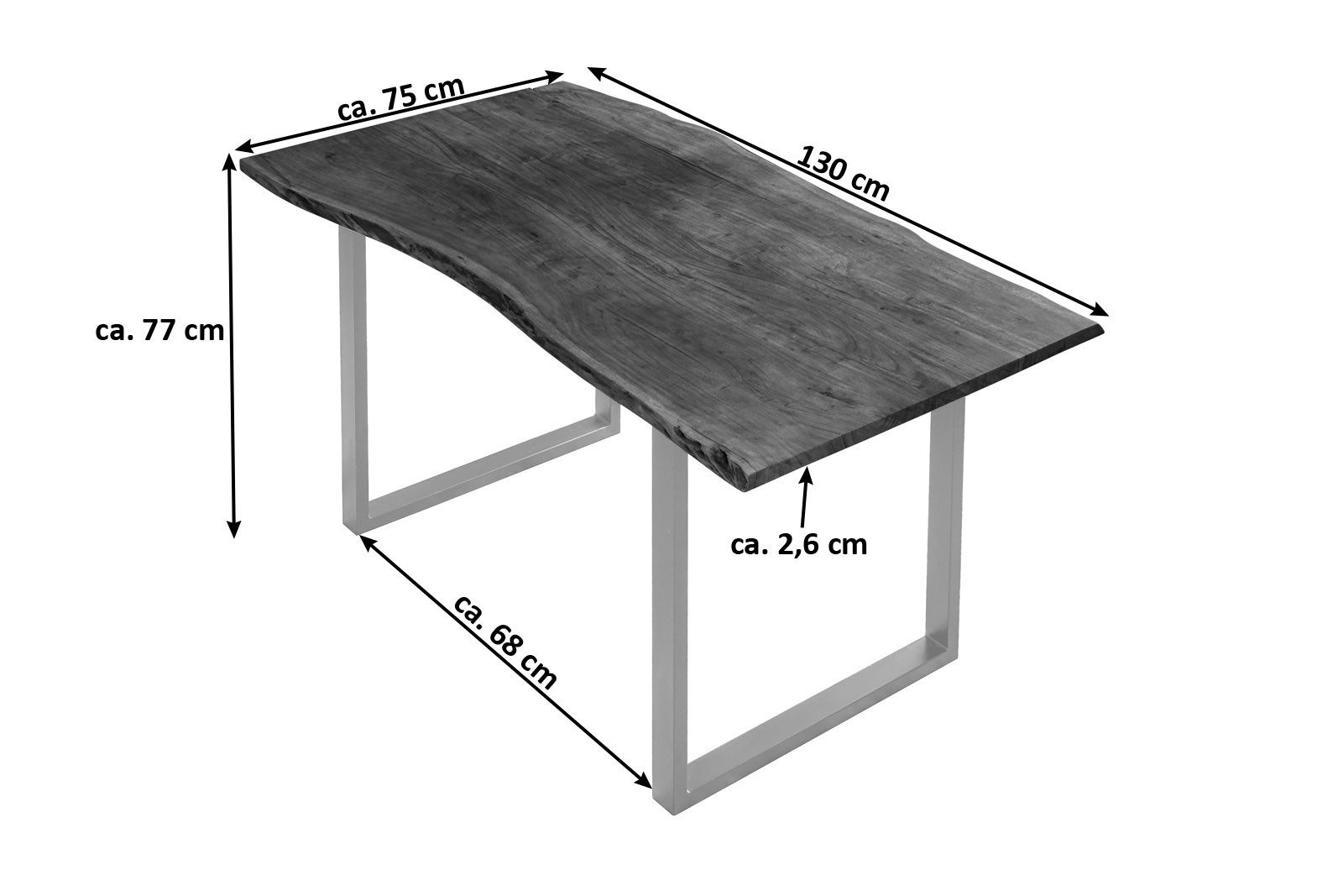 Loreno® Baumkantentisch Billie, massives Akazienholz, natürliche günstig online kaufen