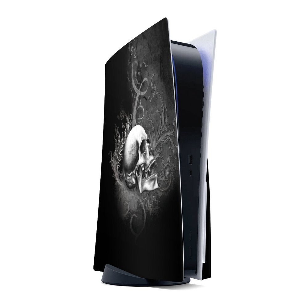 DeinDesign Konsolen-Cover Gothic Schädel Totenköpfe De Profundis, Sony Playstation 5 Disc Edition Skin Aufkleber Sticker Folie