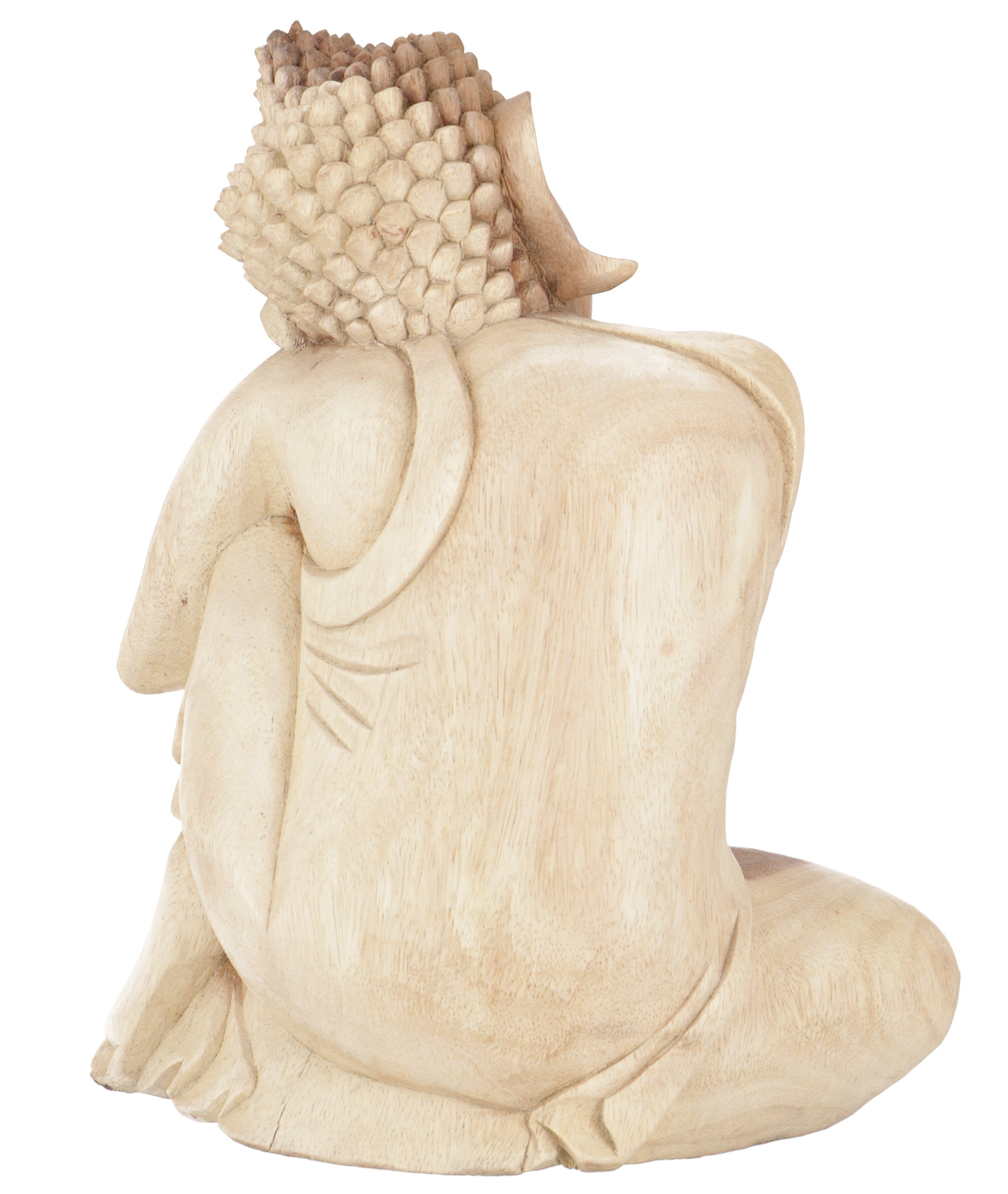 Sitzender Holzbuddha,.. Buddhafigur Guru-Shop Statue, Buddha