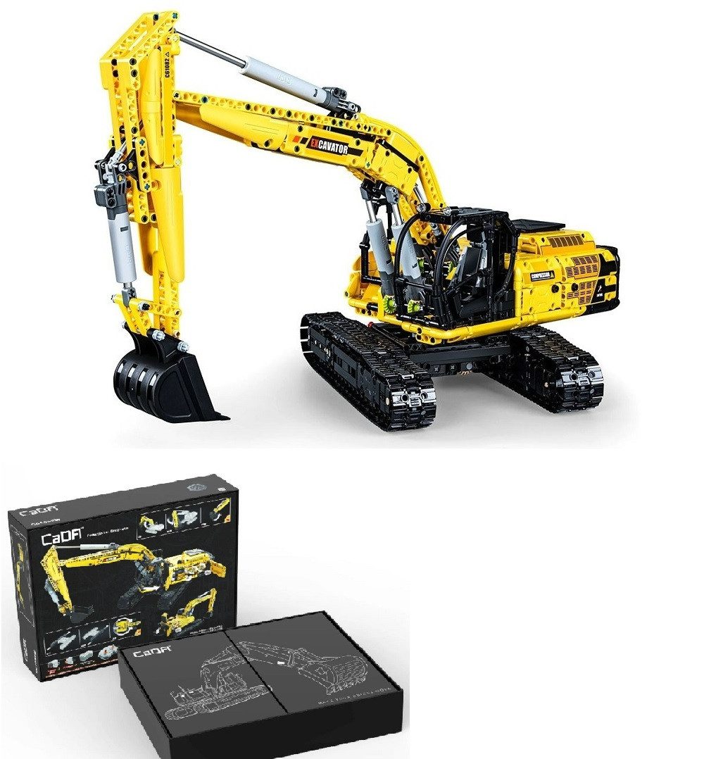 CaDA CaDA Kettenbagger Klemmbausteine Set 1702 Teile Funktional Spielbausteine
