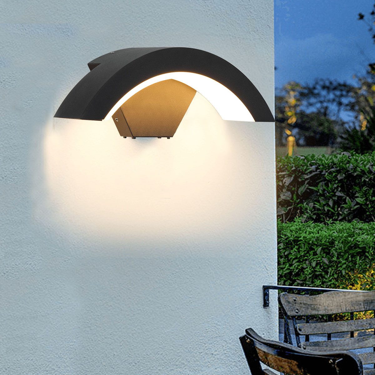 oyajia LED Wandleuchte 18W Halbermond Wandleuchte, günstig online kaufen