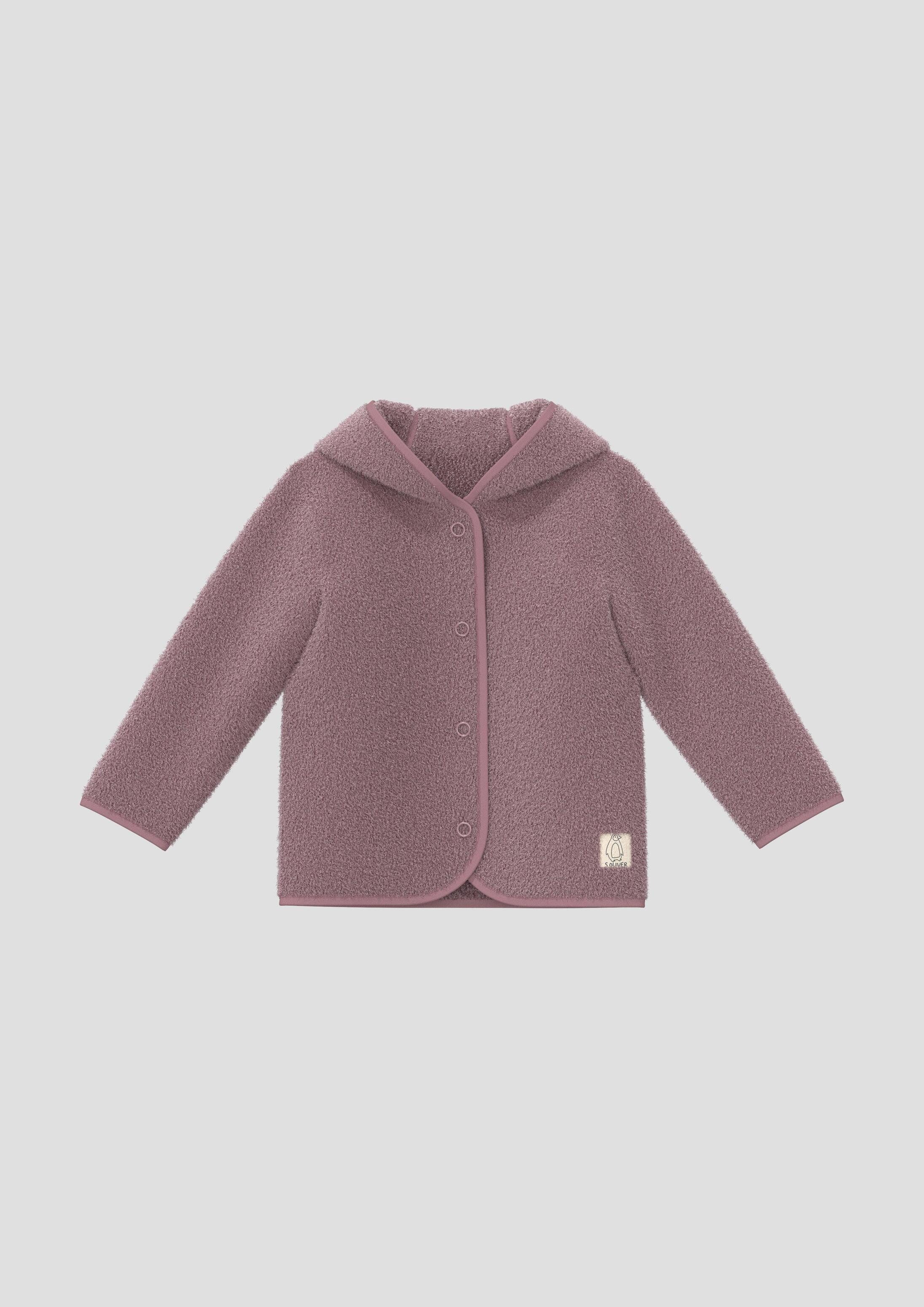 s.Oliver Sweatjacke Sweatshirt Jacke Kuschelige Teddyjacke mit Applikation