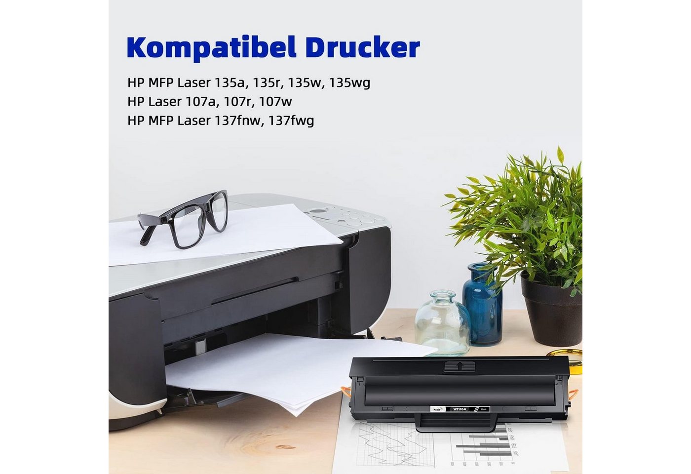 Thumbnail - Koala Tonerkartusche 4PK HP 106A W1106A Toner Schwarz für Laser MFP 135wg 107a 137fwg, (Packung, Druckleistung bis ca. 1...