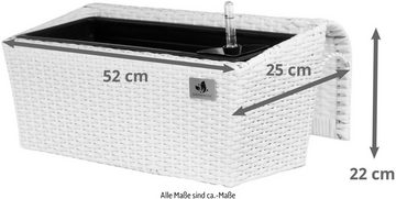 Gartenfreude Balkonkasten, 62 x 25 x 22 cm, mit Bewässerungssystem und Aufhängung