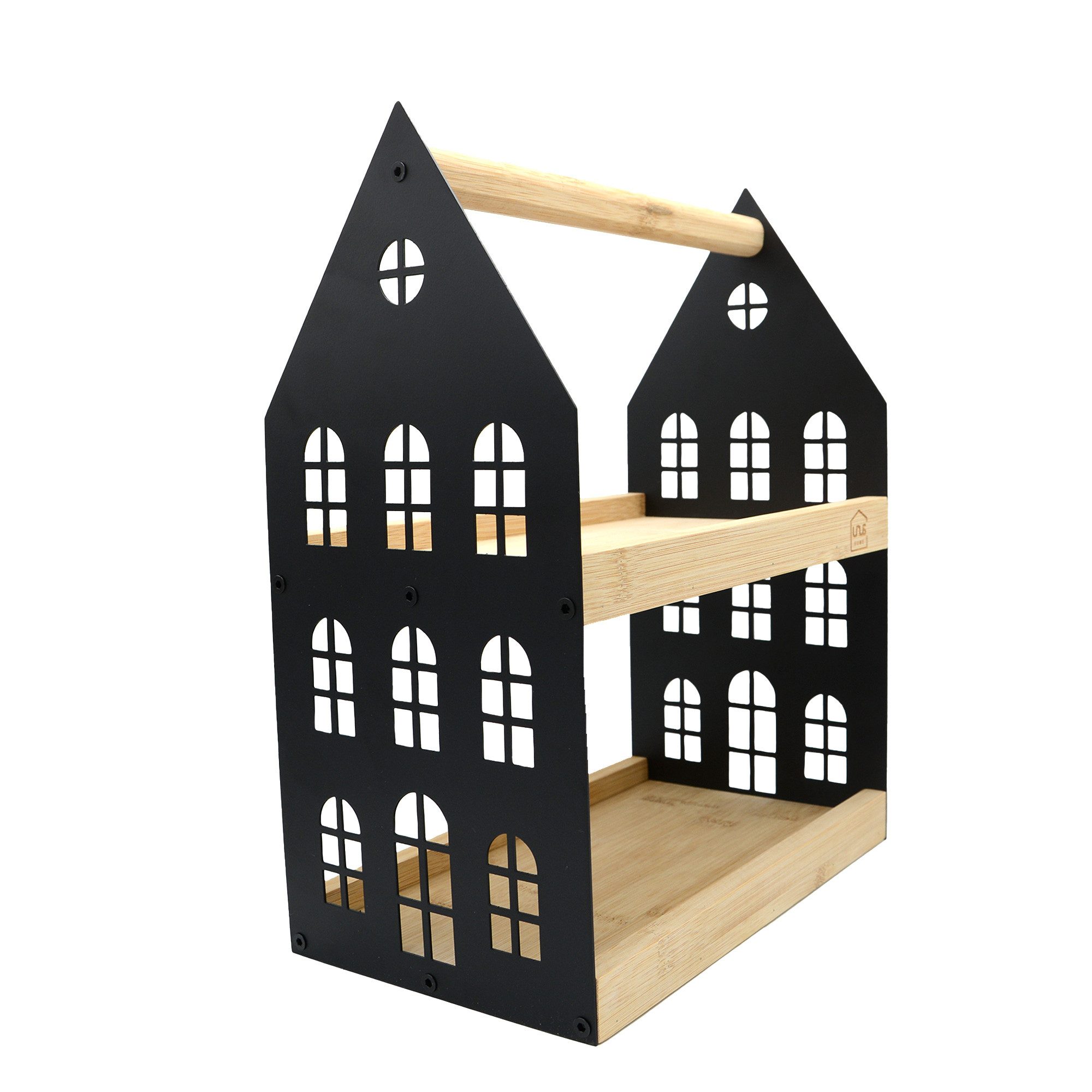 UNUS HOME Etagere Haus-Etagere 2 Etagen, Metall, (Schwarz 34x26,5x16cm (LxBxH), Servierplatte Servierbrett Serviertablett Frühstückstablett