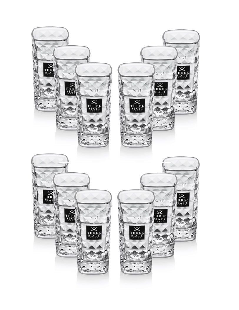 Mixcompany Glas Three Sixty Vodka Shotgläser Set – 12x Shotgläser 2 cl / 4 cl geeicht