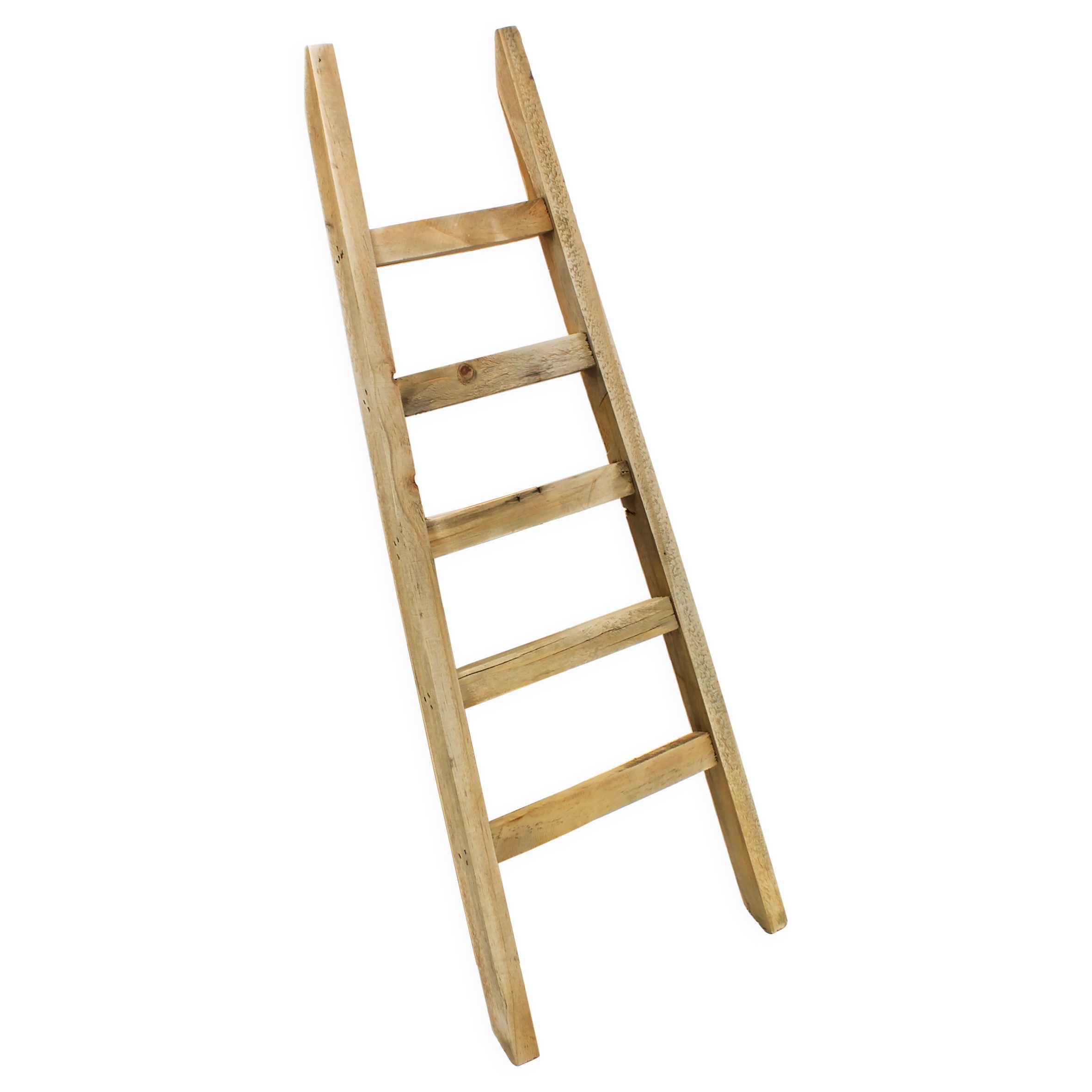 Dekoleiter Holz mit 5 Sprossen - 80 x 29 cm - Mini Leiter im Landhaus Design