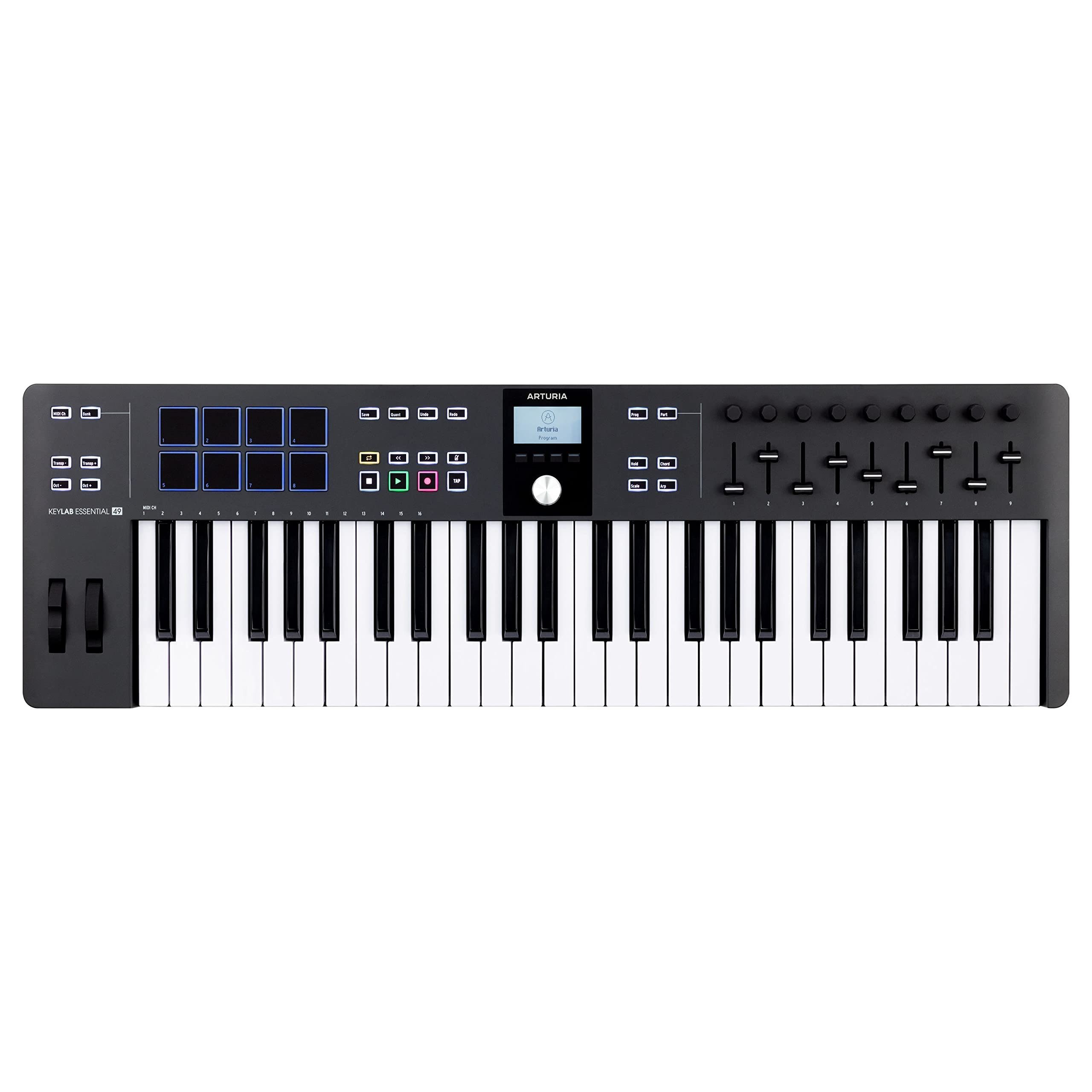 Arturia Masterkeyboard (Masterkeyboards, MIDI-Keyboard 49), KeyLab Essential 49 Mk3 Black - Midi Keyboard