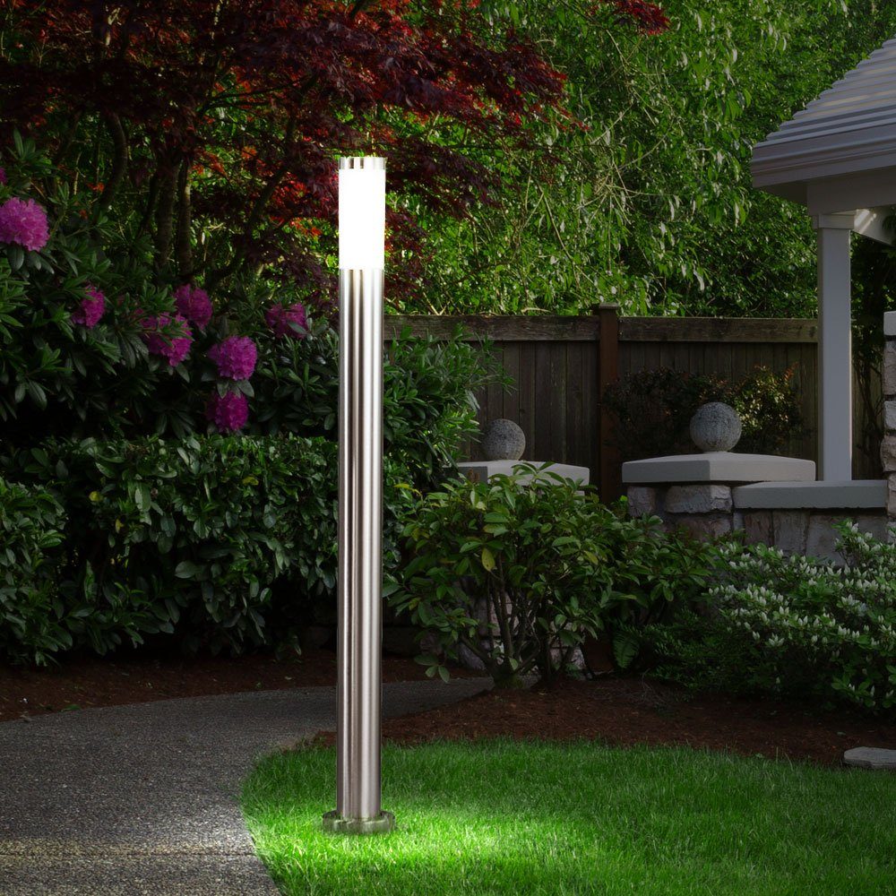 Silber inklusive, Außenleuchte LED Gartenlampen Wegeleuchte Leuchtmittel Stehlampe Warmweiß, braun außen Außen-Stehlampe, etc-shop schwarz