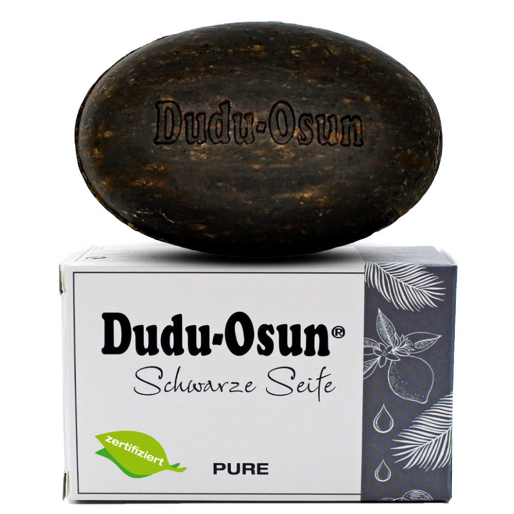 Dudu-Osun Feste Duschseife schwarze Seife pure, Schwarz, 150 g