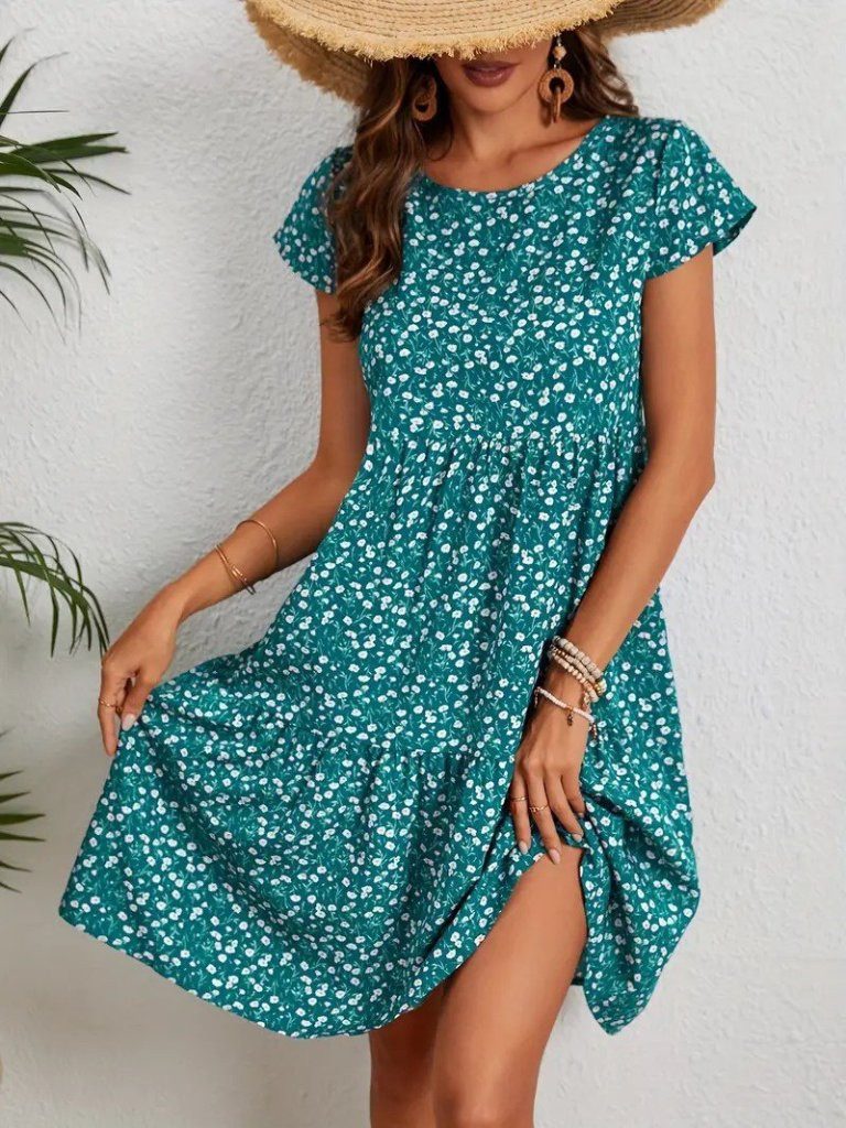 Moda Yakamoz Midikleid JANE'S Damen Blumenmuster günstig online kaufen