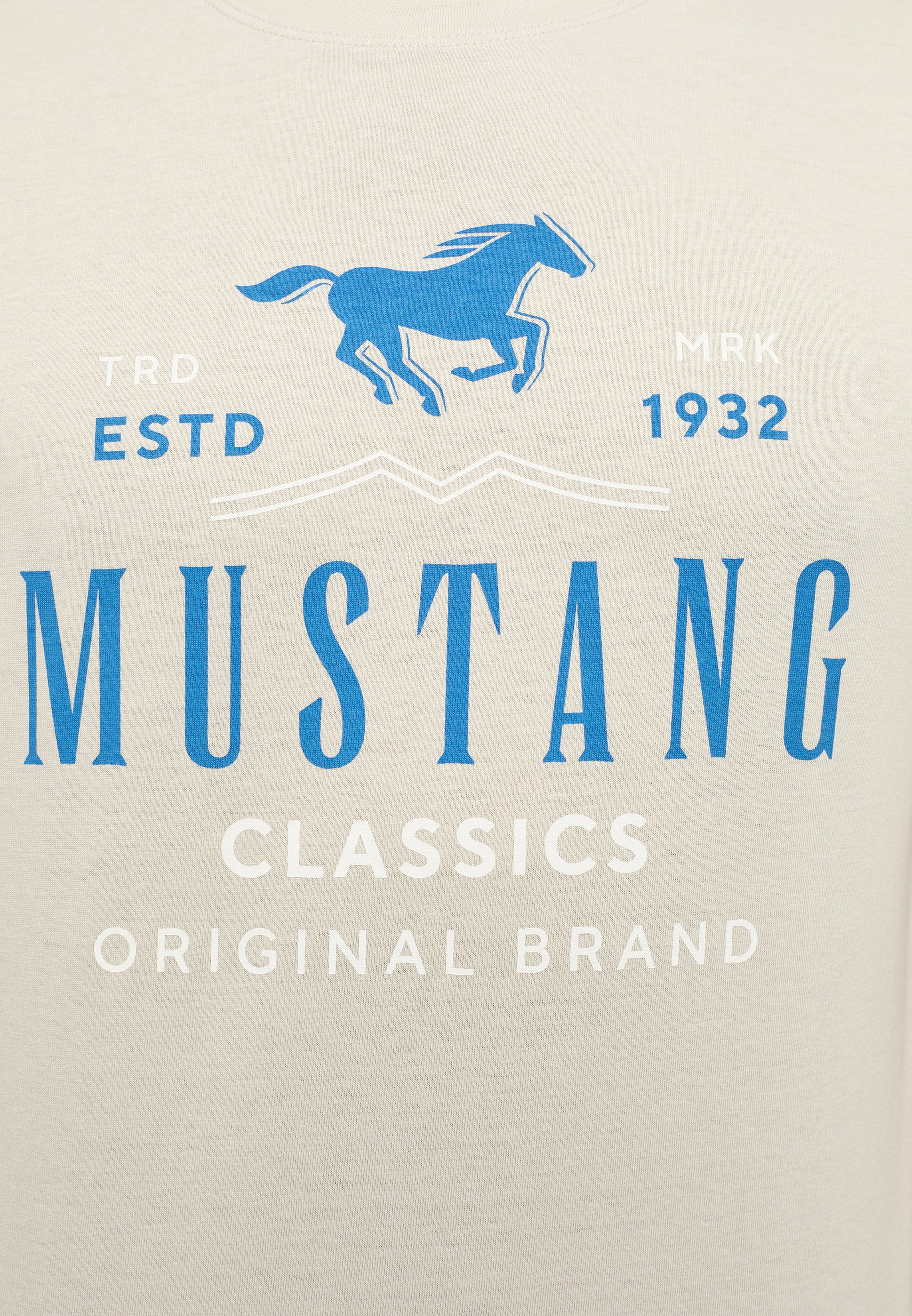 Mustang Kurzarmshirt Print-Shirt T-Shirt braun MUSTANG