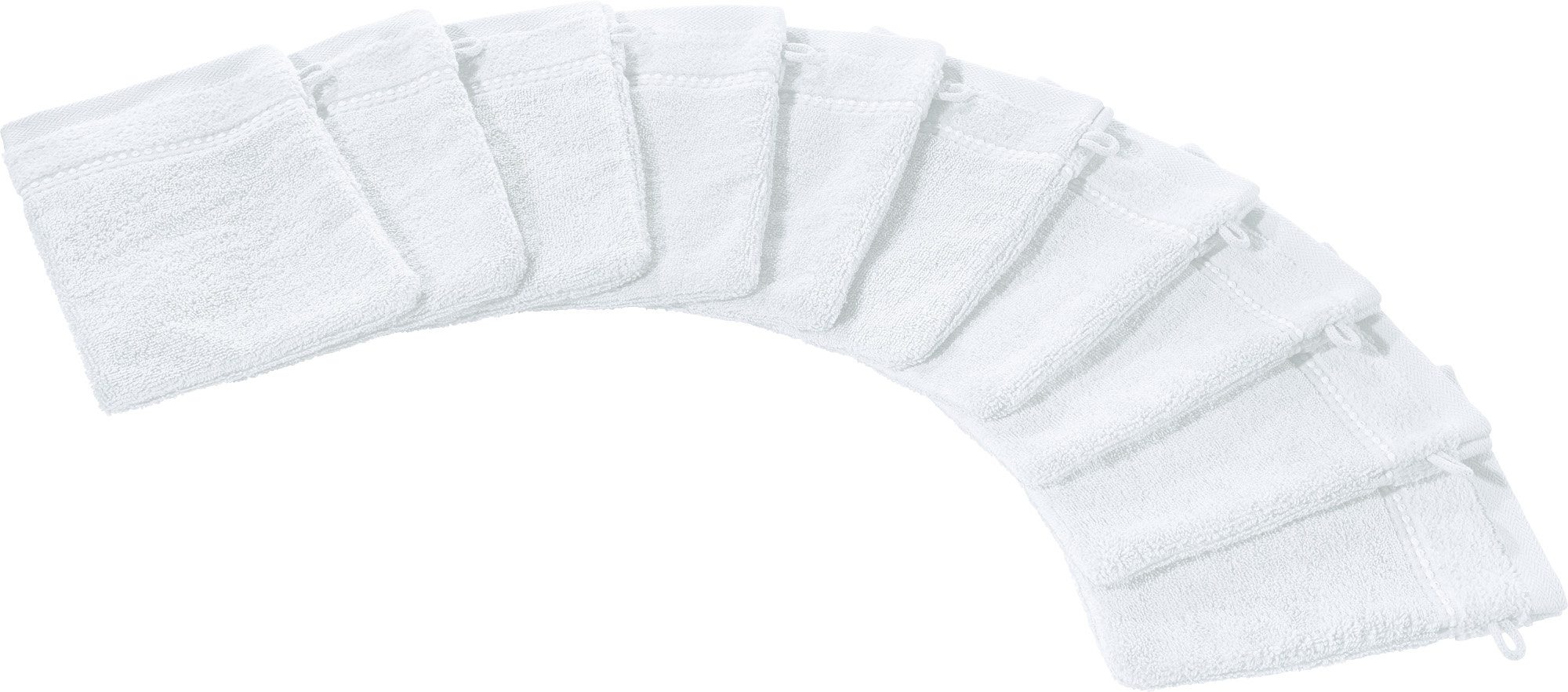 Erwin Müller Waschhandschuh Waschhandschuh "Mannheim" 10er-Pack, Frottier, Walk-Frottier Uni