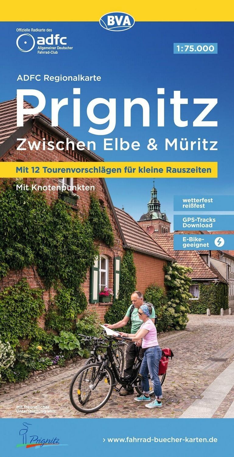 BVA ADFC Regionalkarte Prignitz, mit Knotenpunkten 1:75.000 / diverse