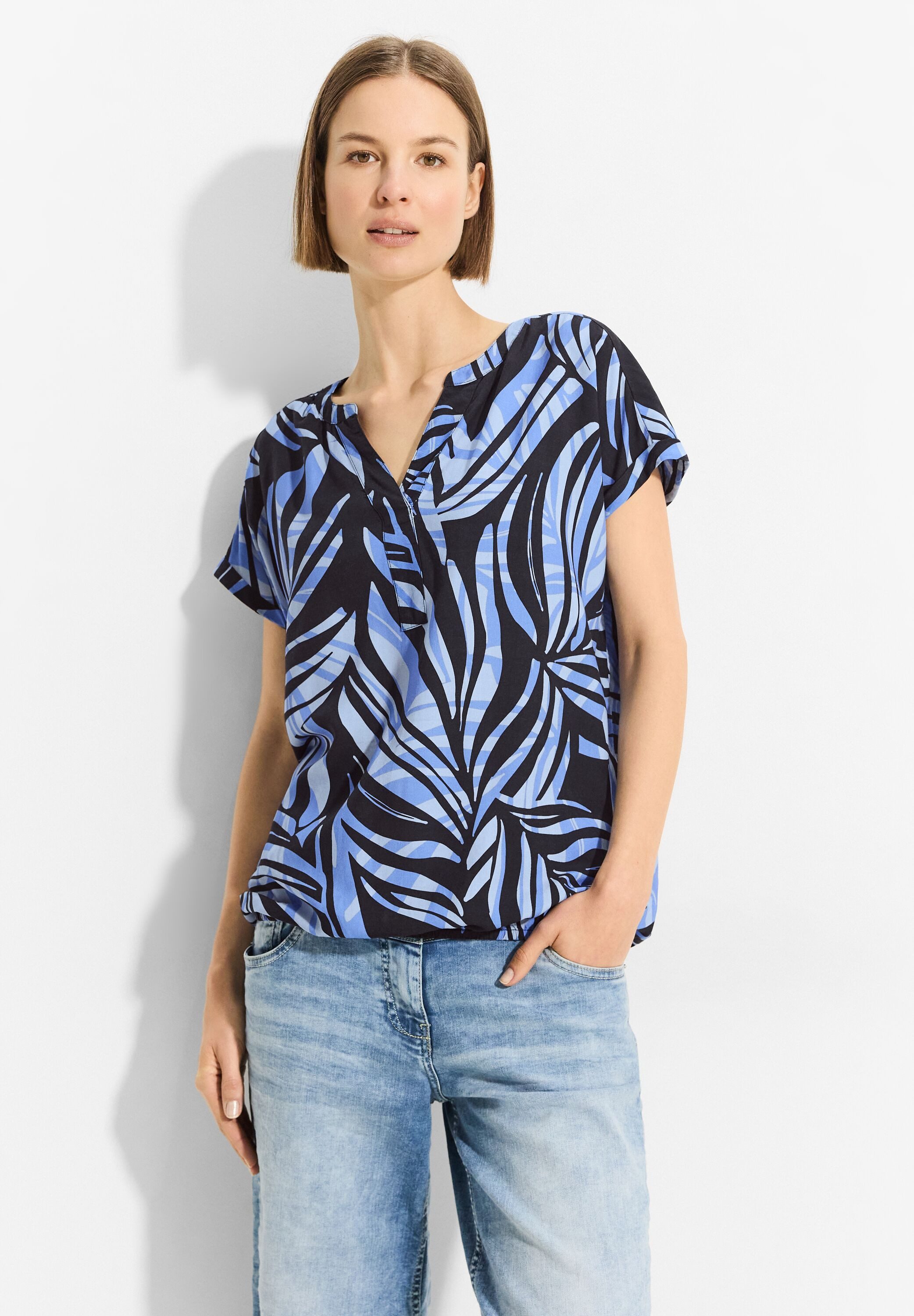 CECIL Kurzarmbluse aus softer Viskose