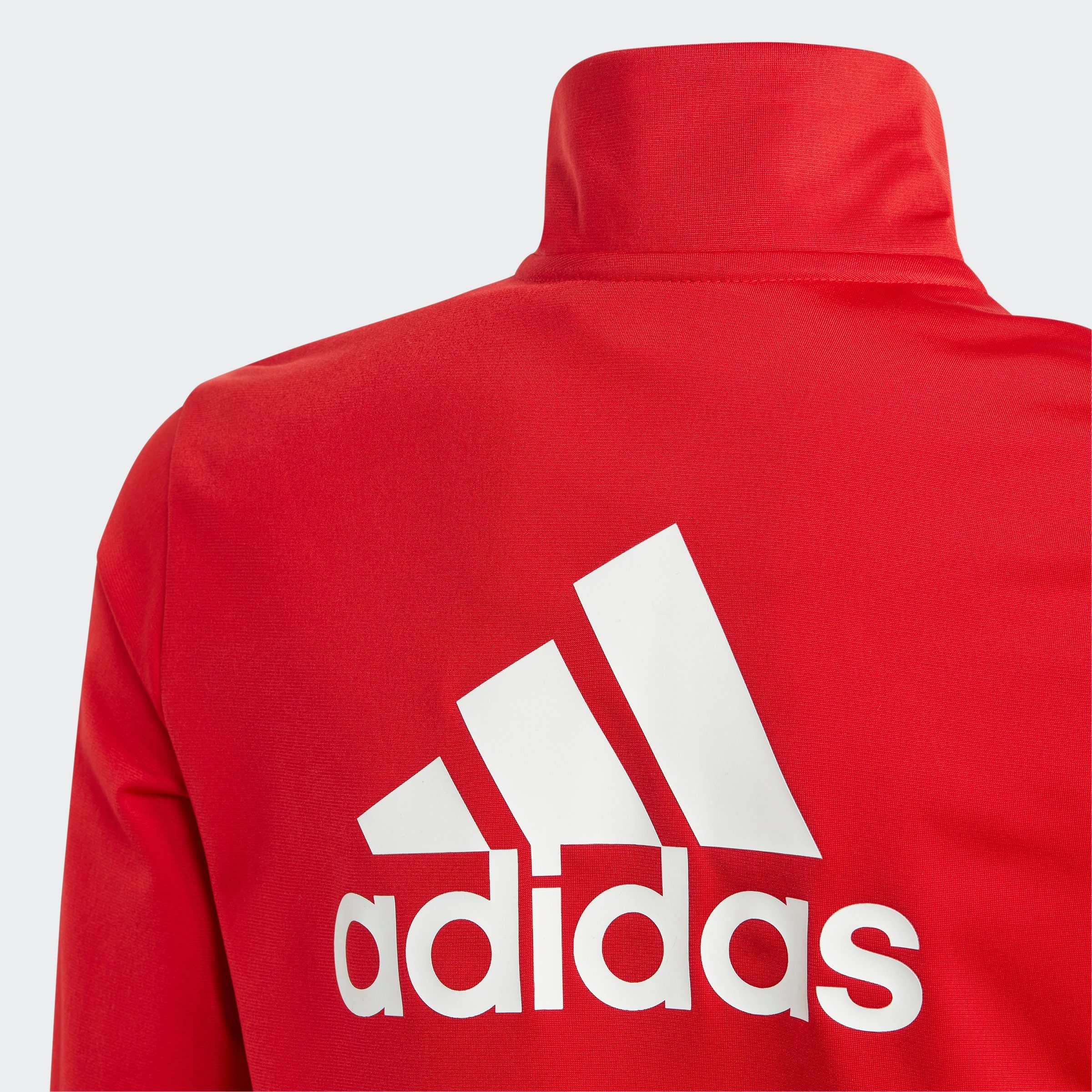 adidas Sportswear Trainingsanzug ESSENTIALS BIG (2-tlg) / White / Better Better Scarlet LOGO Scarlet