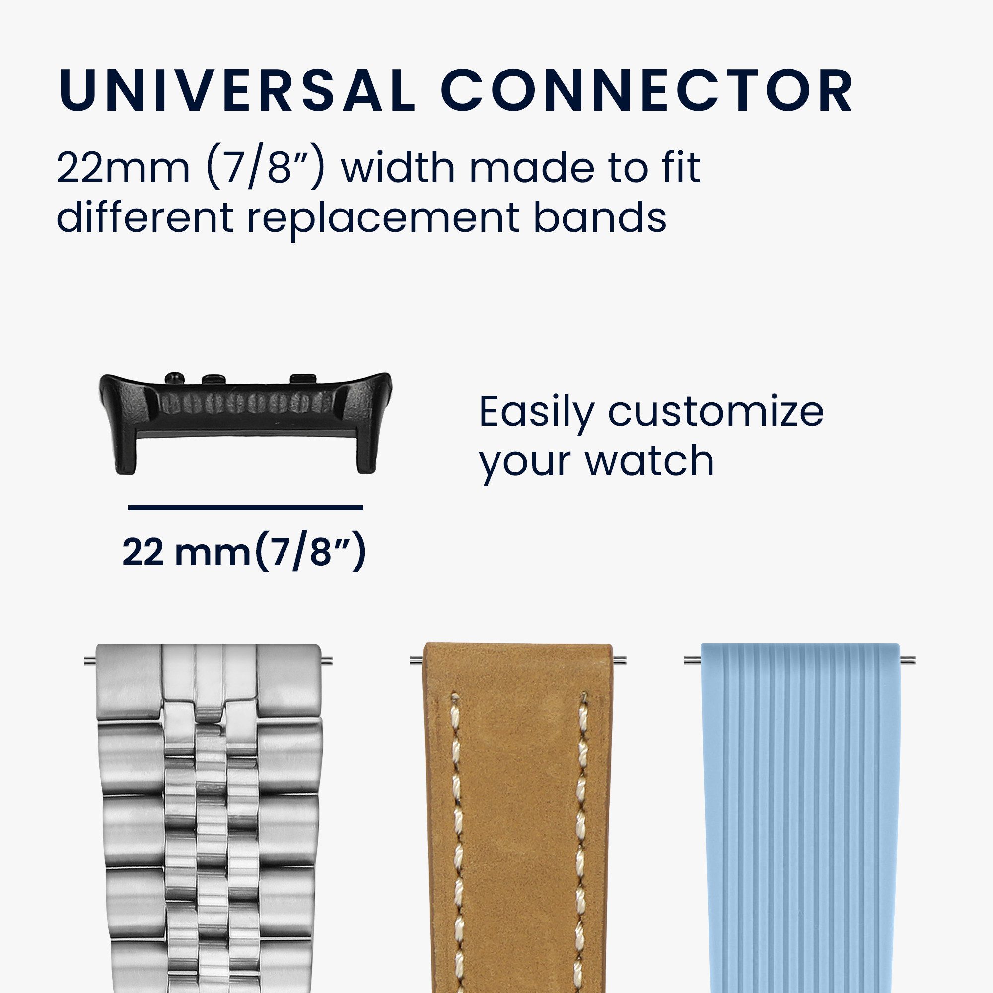 kwmobile Smartwatch-Armband 4x 22mm Metall Adapter für Huawei Watch D2, Smartwatch Armband Anschlussadapter Set aus Metall