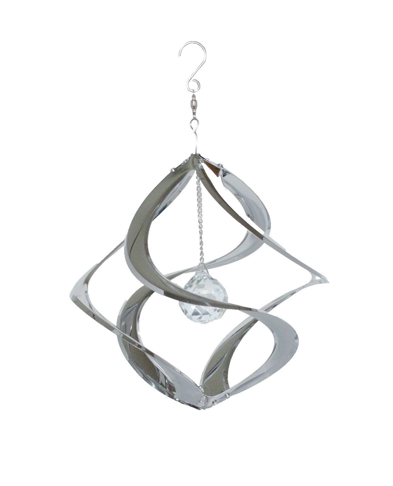 Kaufhaus le petit Windspiel Deko Windspiel Hurrikan mit Kugel Edelstahl Rostfrei Windrad 30 cm, Wind Dancer Twister Handarbeit Wetterfest Frostfest UV-Beständig