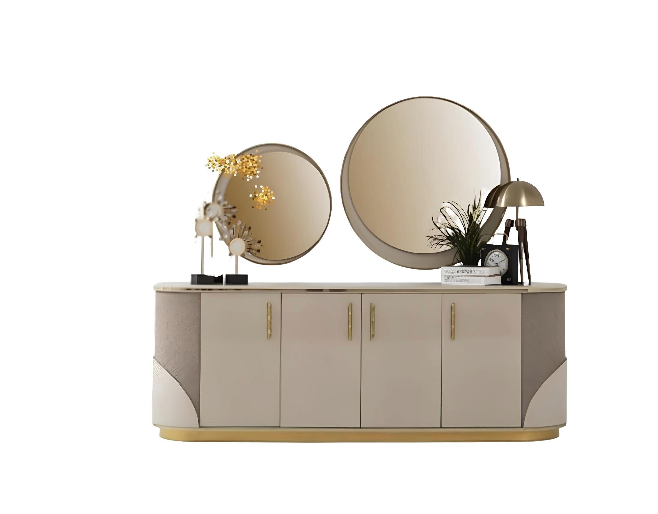 JVmoebel Sideboard Beige Konsole aus Holz mit modernem Design für stilvolle Räume (3 St), Made in Europa