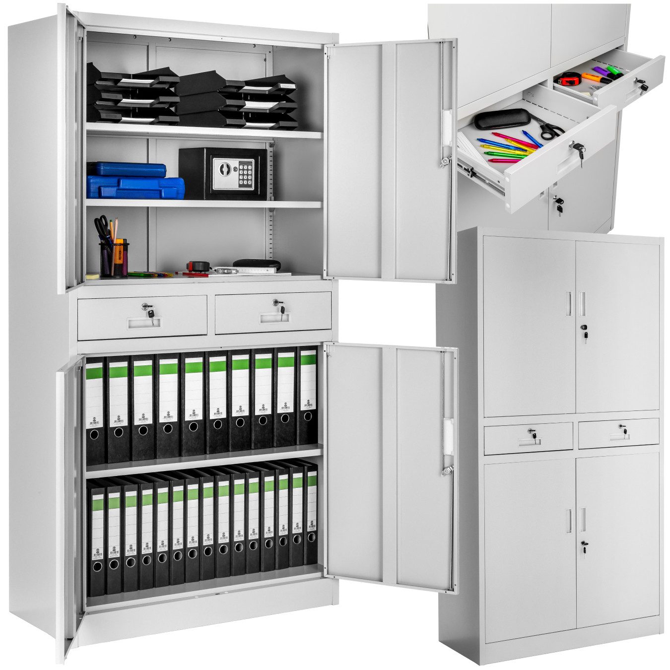 tectake Aktenschrank Büroschrank Cosmo mit 2 günstig online kaufen