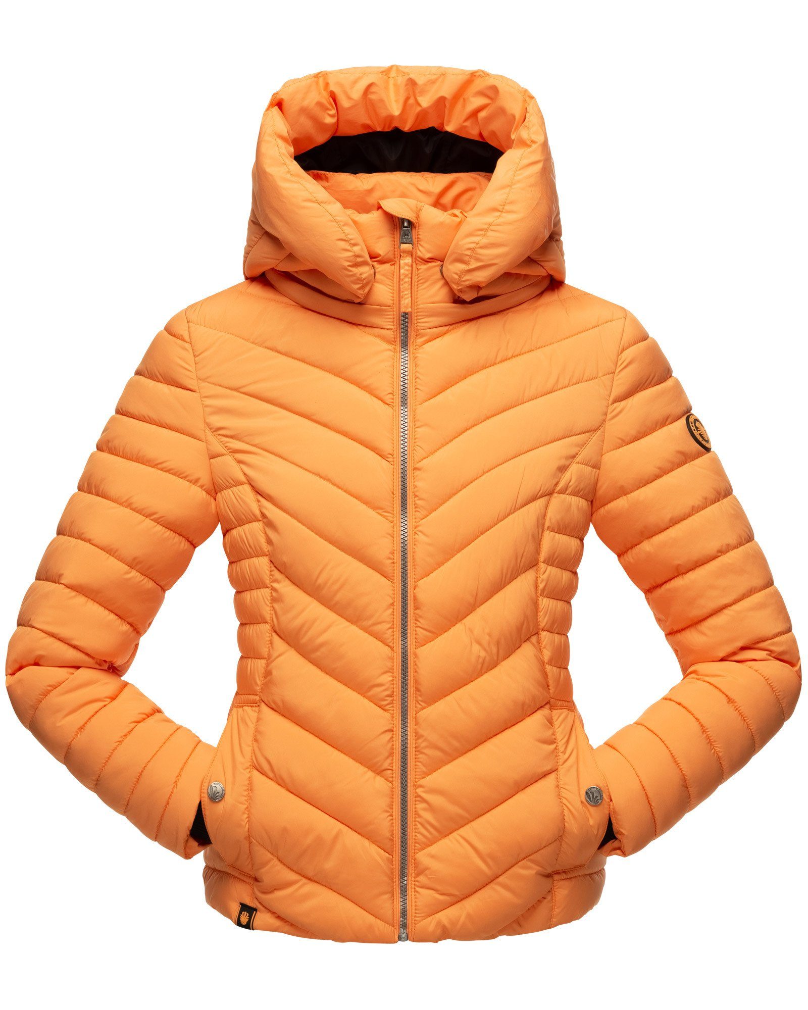 Marikoo Steppjacke Kagomee mit großer Kapuze Apricot Sorbet