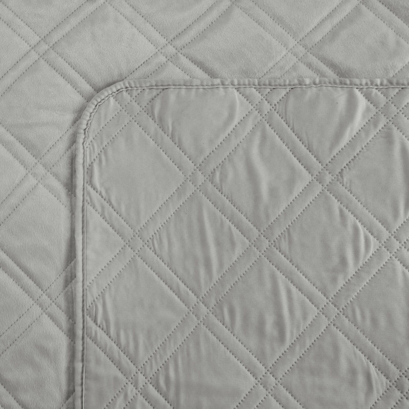 Design91 Tagesdecke Steppdecke LUIZ8 aus Samt Weicher Bett- und Sofaüberwurf, Elegante Bettdecke aus weichem Velours mit Rautenmuster