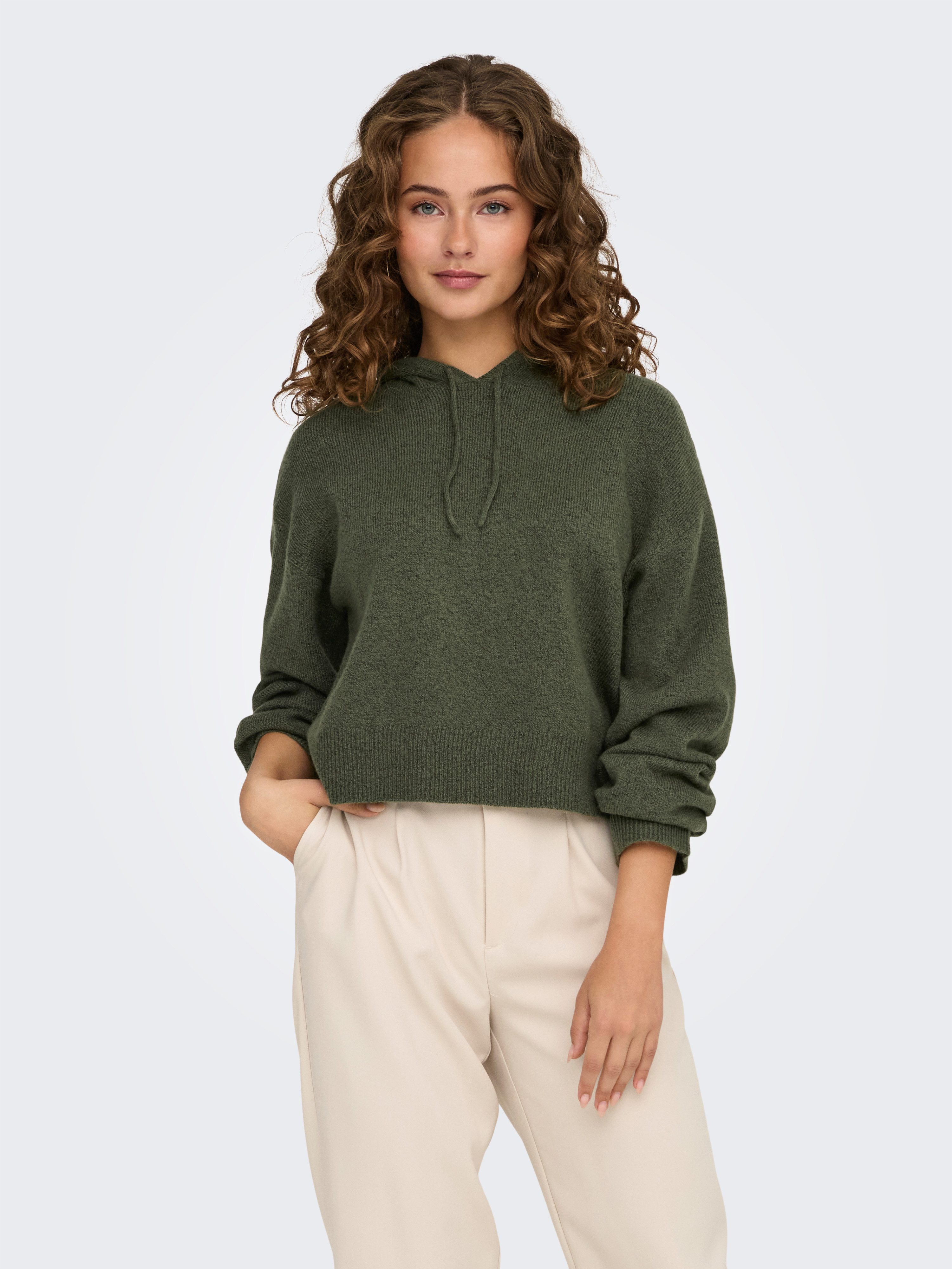 Kapuzenpullover JDYRUE LIFE L/S SHORT HOOD PUL KNT NOOS