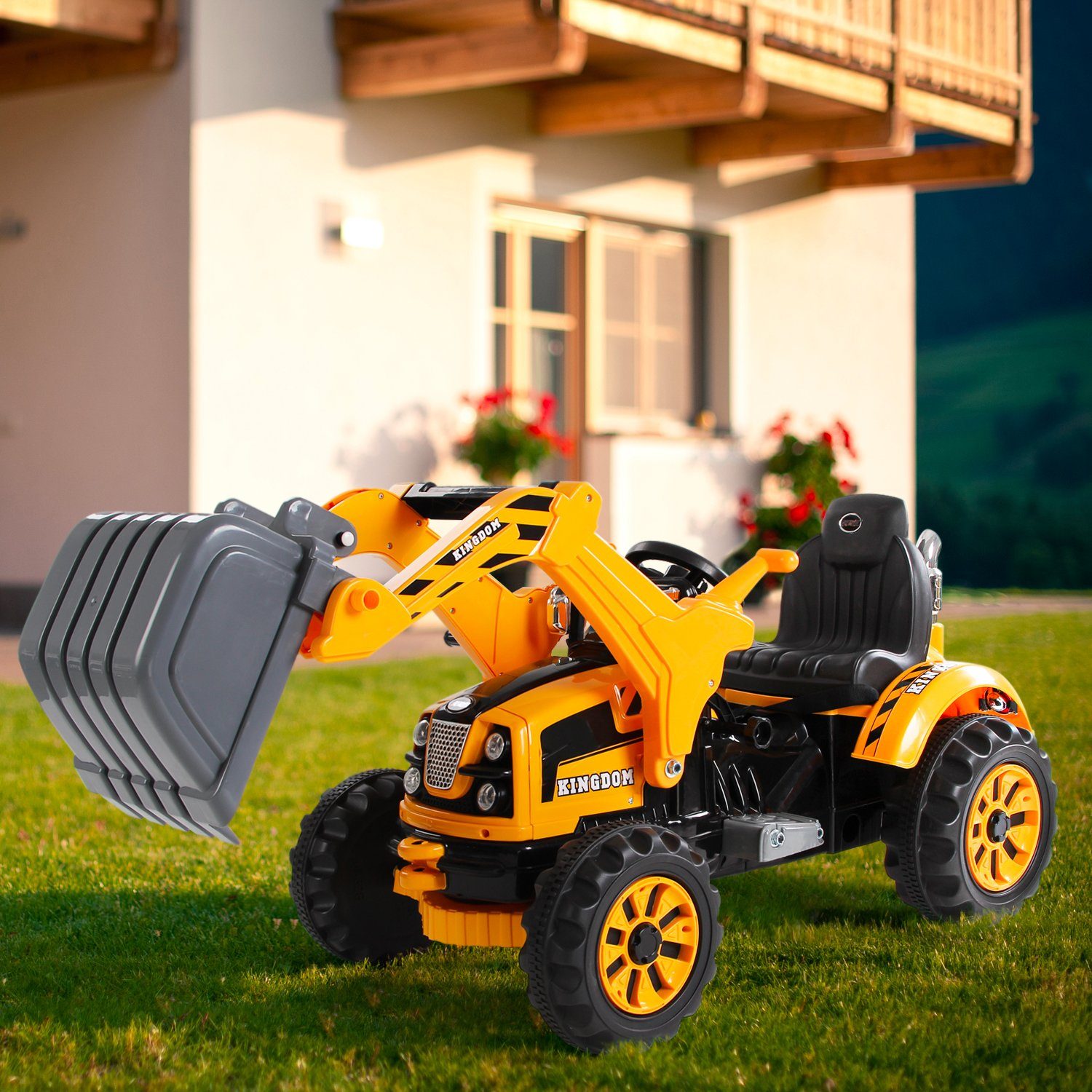 AsVIVA Elektro-Kinderauto Schaufelbagger Kinder Elek­tro­au­to AsVIVA Bagge günstig online kaufen