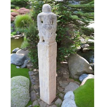 Asien LifeStyle Gartenfigur Asiatischer Wächterlöwe Tempelwächter Naturstein 152cm groß