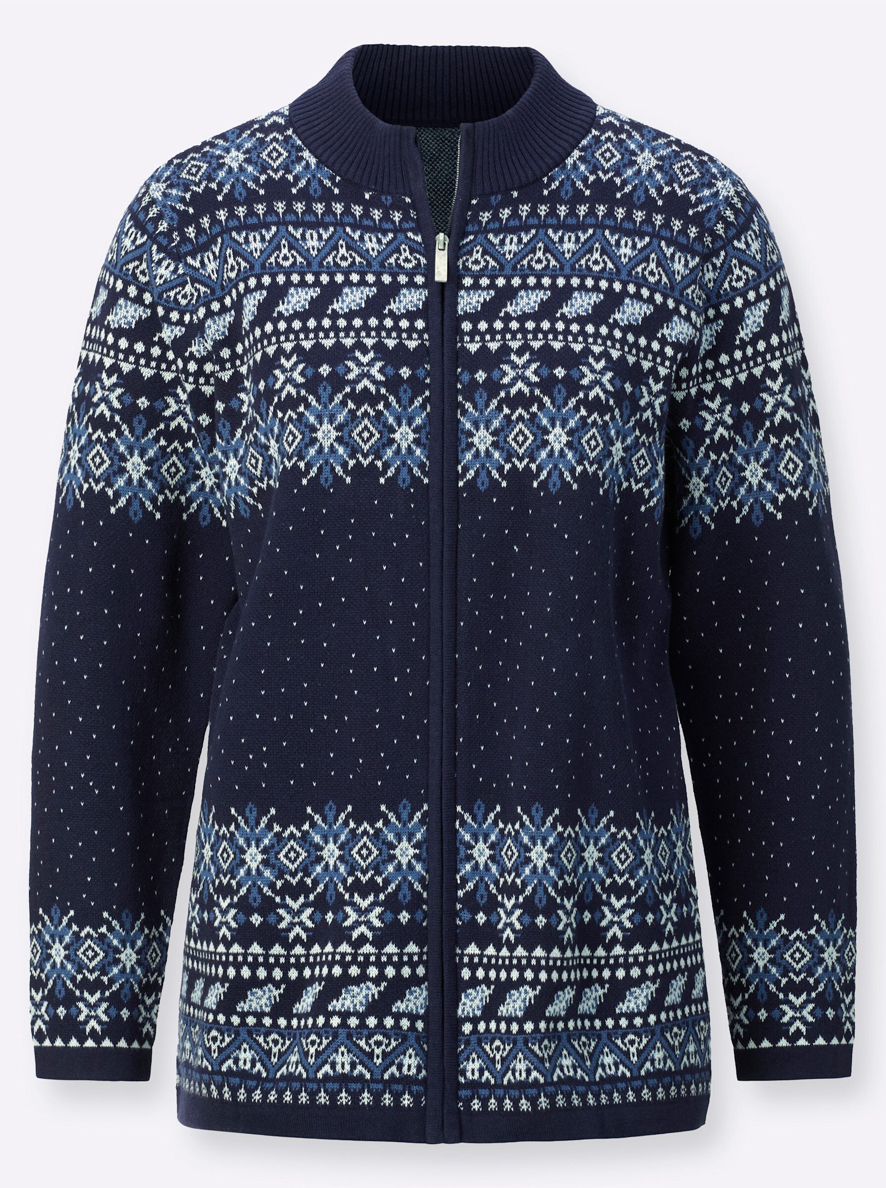 Sieh an! Strickjacke Jacquard-Strickjacke Langarm Jacquard – Bild 3 von 3