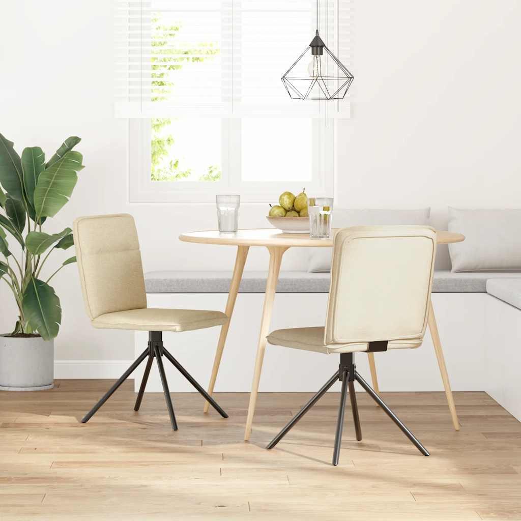 vidaXL Esszimmerstuhl Esszimmerstühle 2 Stk. Creme günstig online kaufen