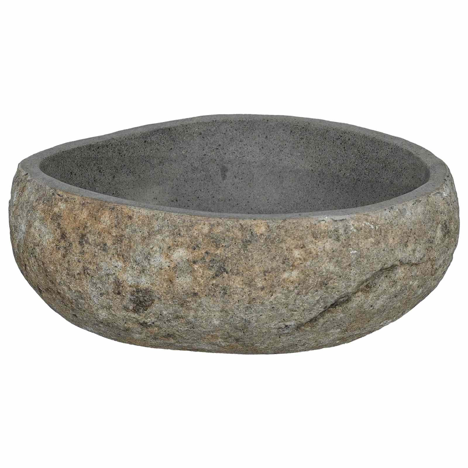 Waschbecken Flusssteinwaschbecken Hellgrau 45 x 35 x 15 cm Flussstein