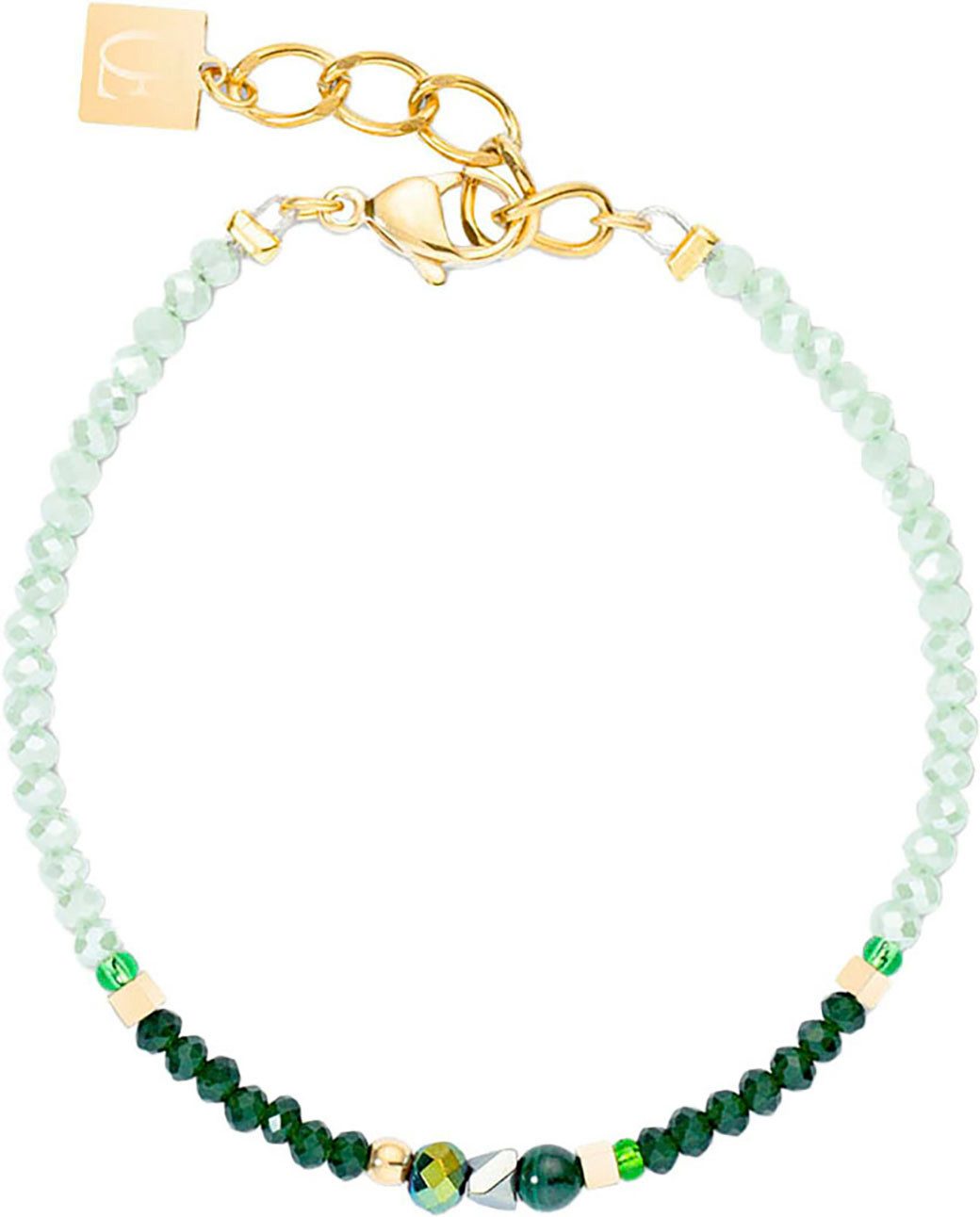 COEUR DE LION Armband Schmuck Geschenk Edelstahl Amulett Glamorous Würfelkette, Made in Germany - mit Swarovski® Kristall, Schmuckstein