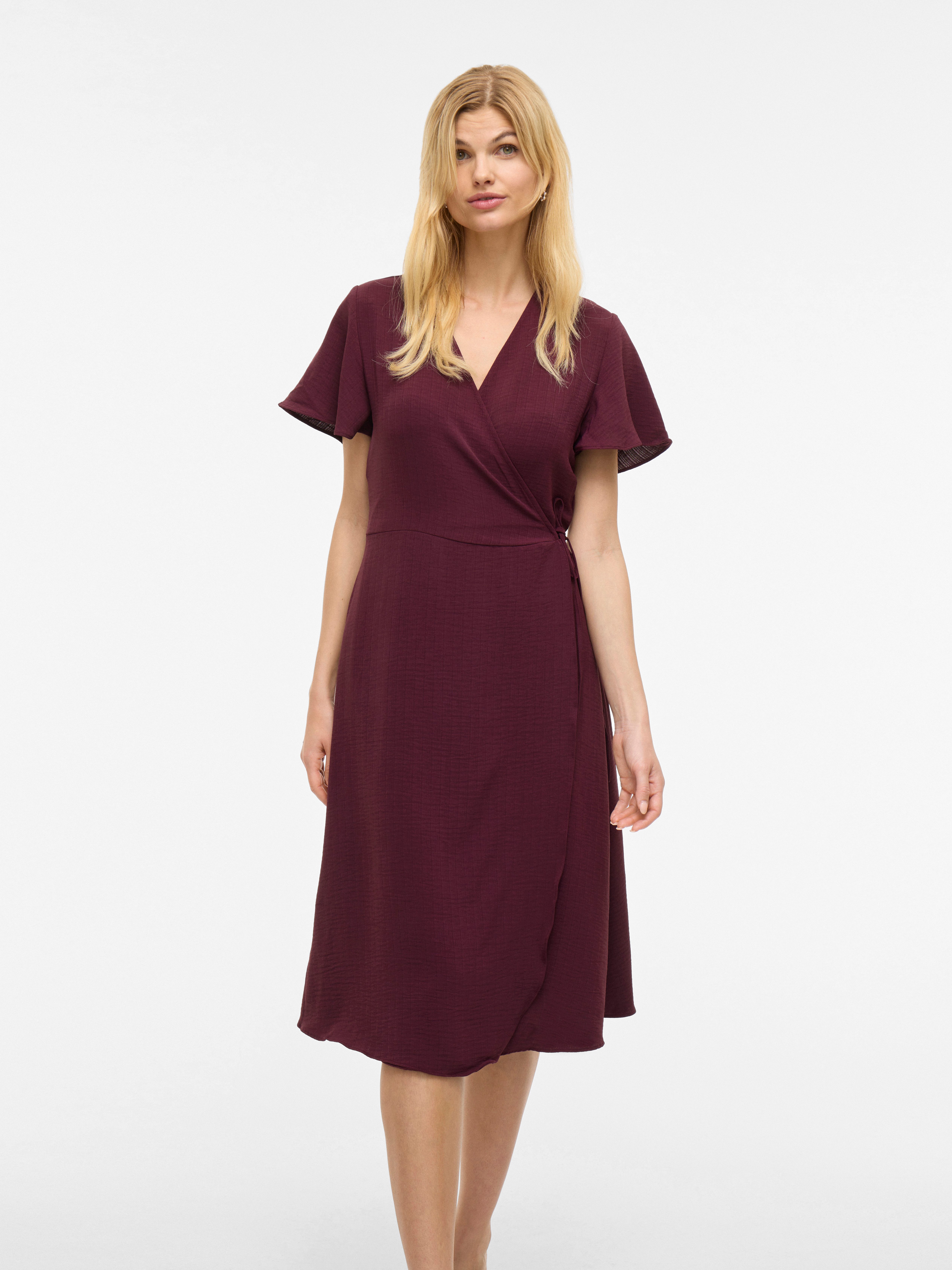 Vila Wickelkleid VILOVIE S/S WRAP MIDI DRESS - NOOS Sommerkleid günstig online kaufen